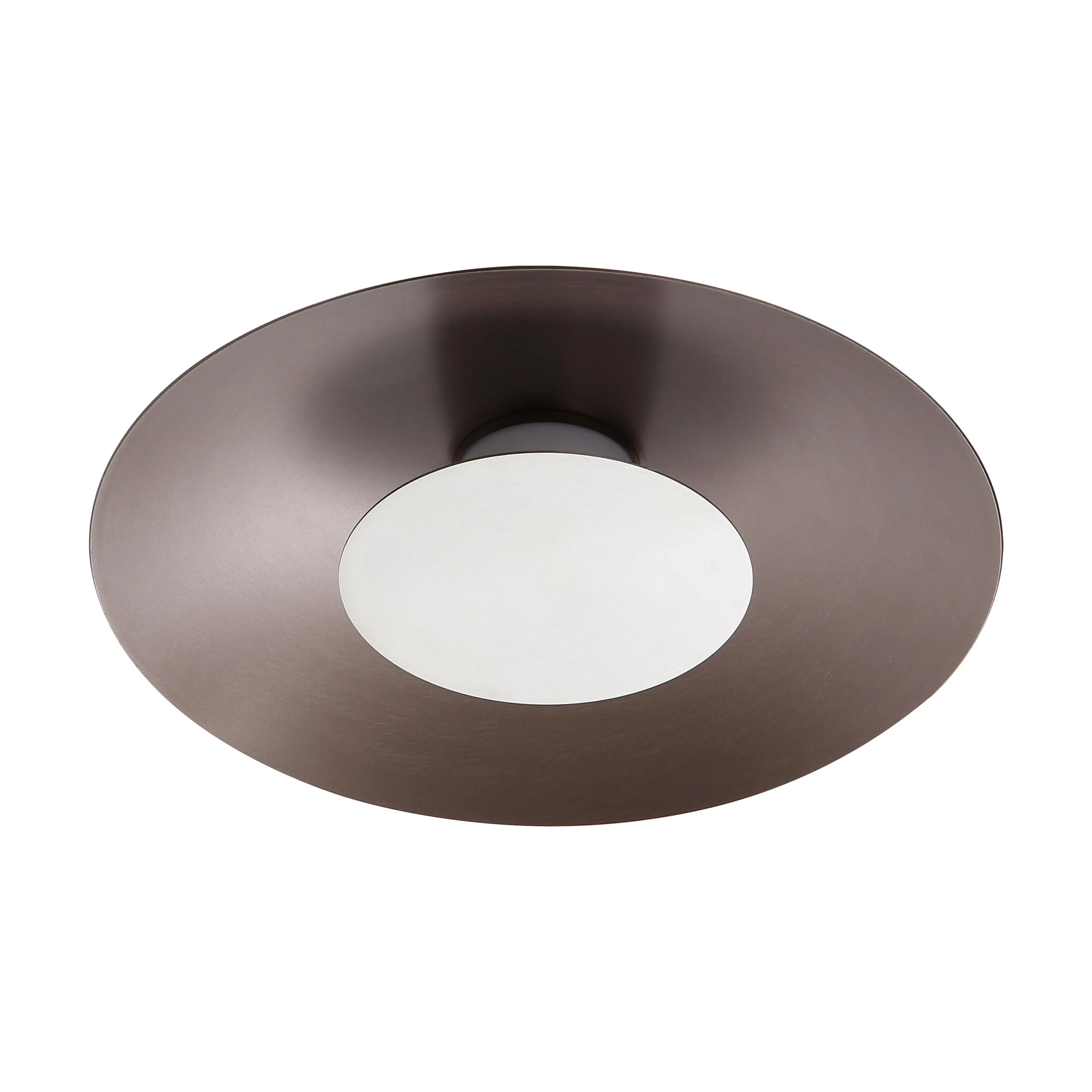 Luma Integrated LED Flush Mount in Coffee Silver and Sand Nickel accent - Image 2