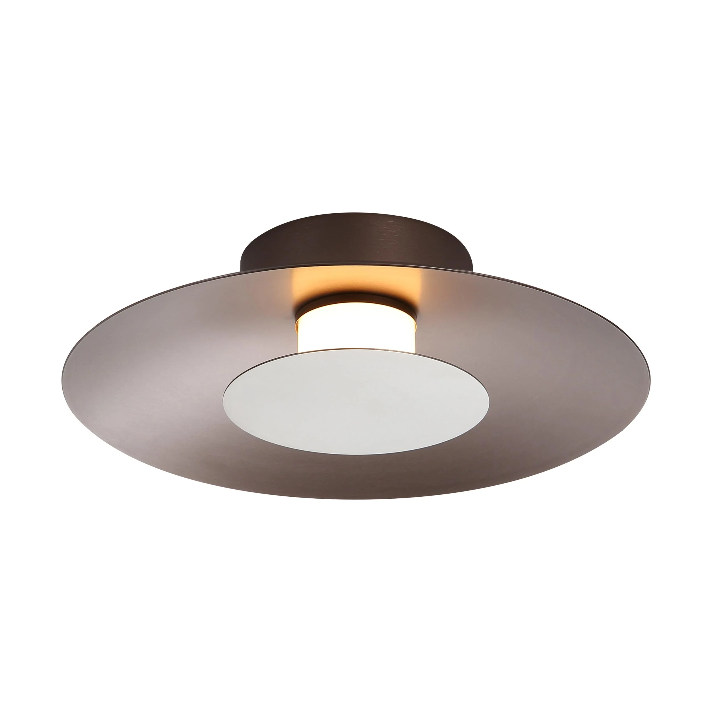 Luma Integrated LED Flush Mount in Coffee Silver and Sand Nickel accent - Image 3