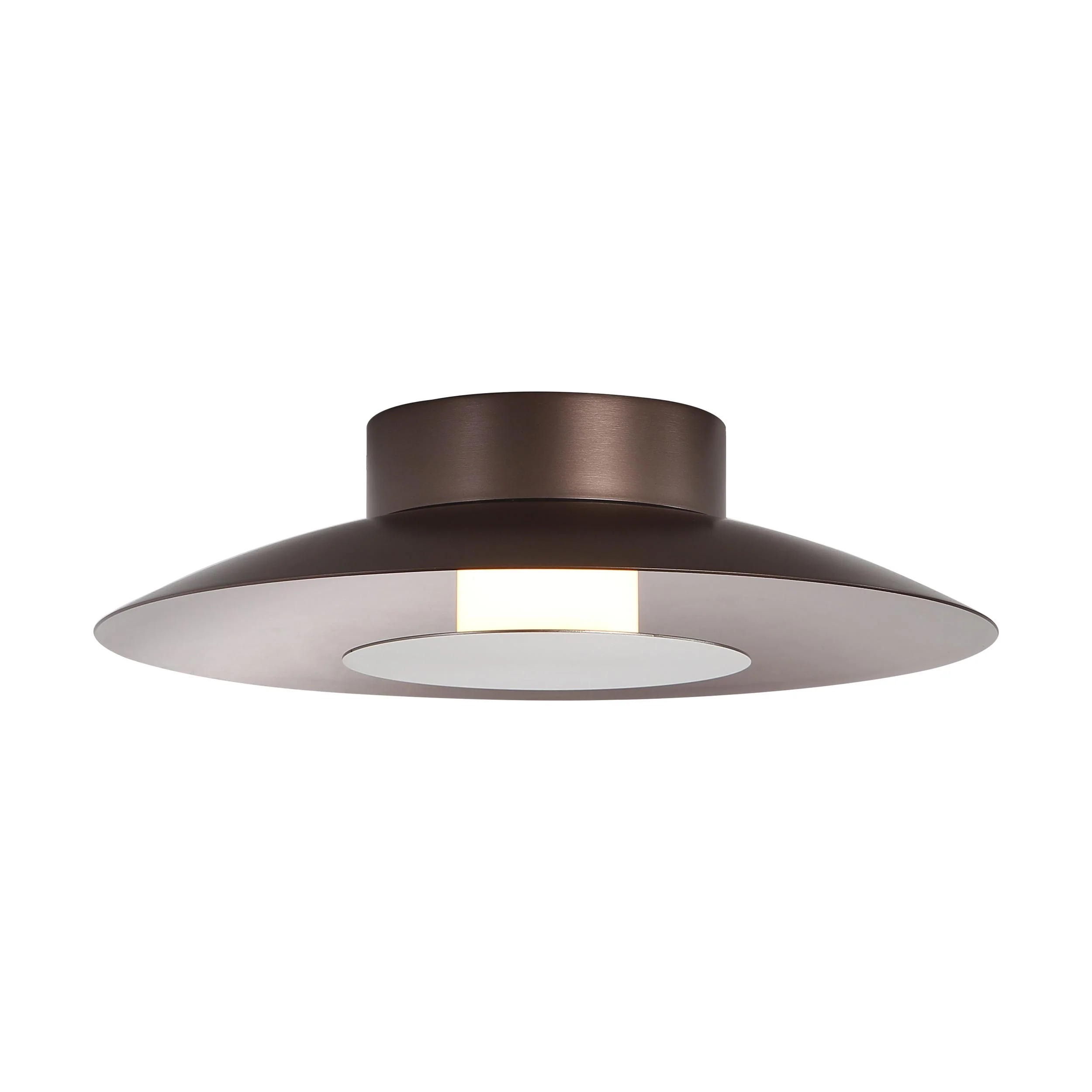 Luma Integrated LED Flush Mount in Coffee Silver and Sand Nickel accent - Image 4