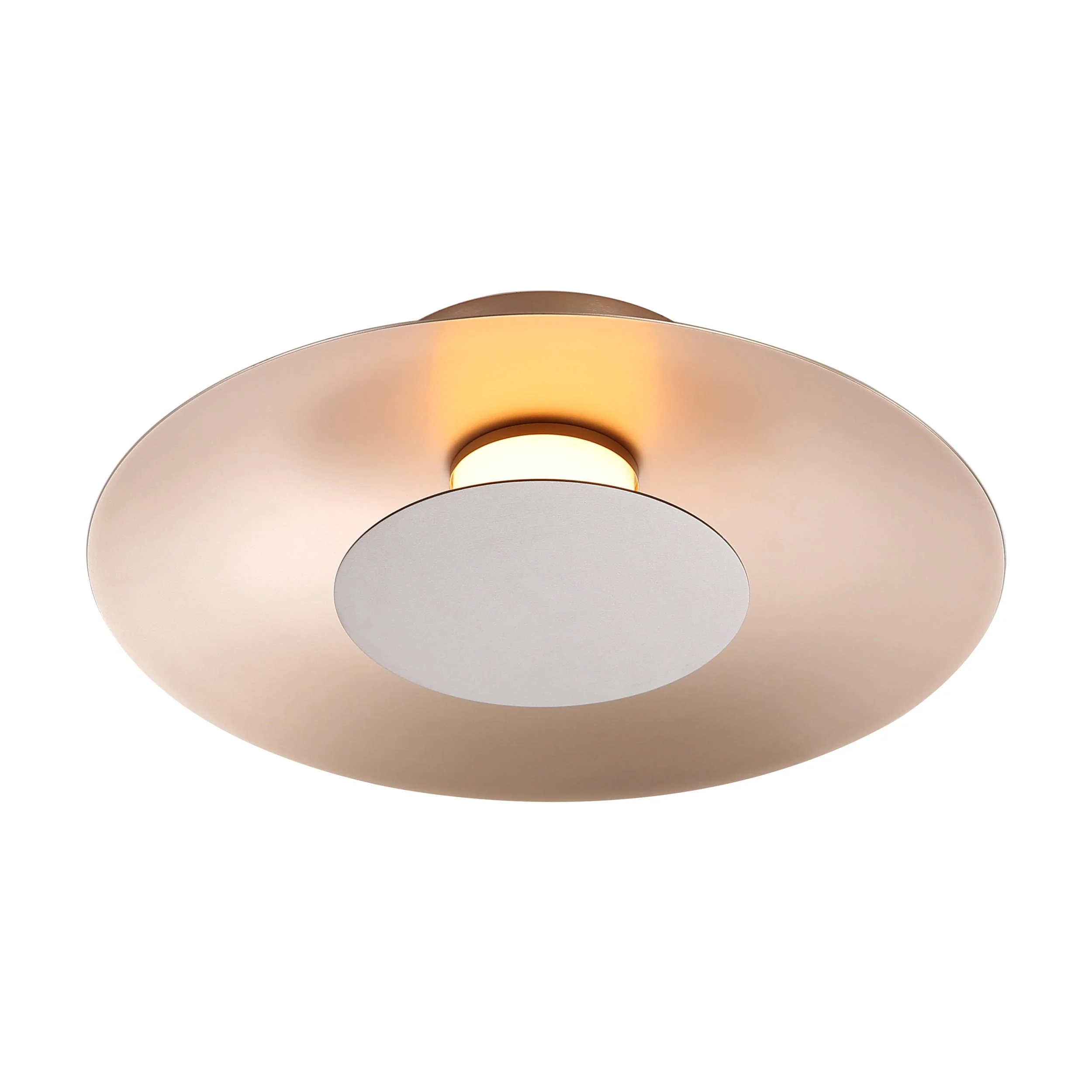 Luma Integrated LED Flush Mount in French Gold and Coffee Silver accent