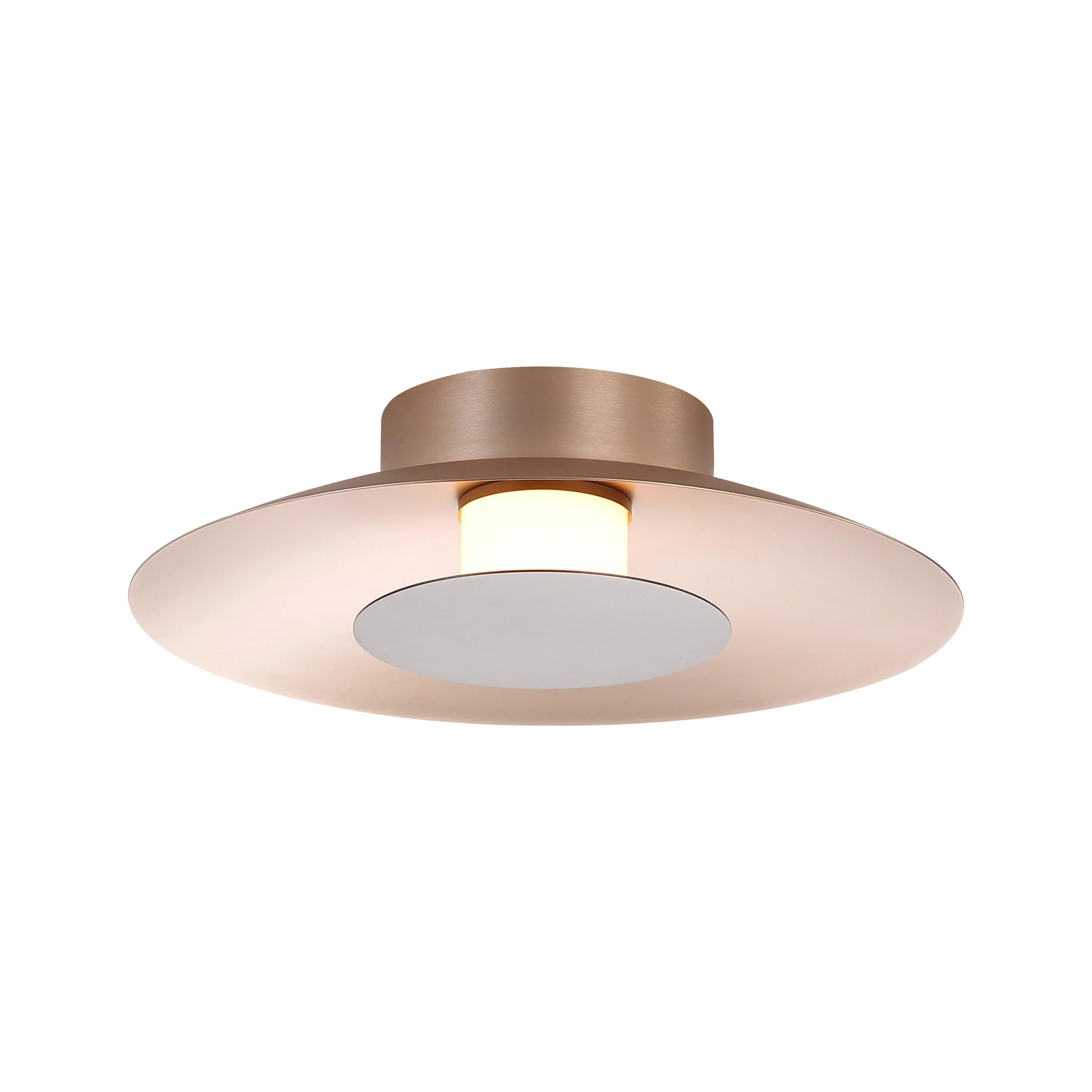 Luma Integrated LED Flush Mount in French Gold and Coffee Silver accent - Image 3