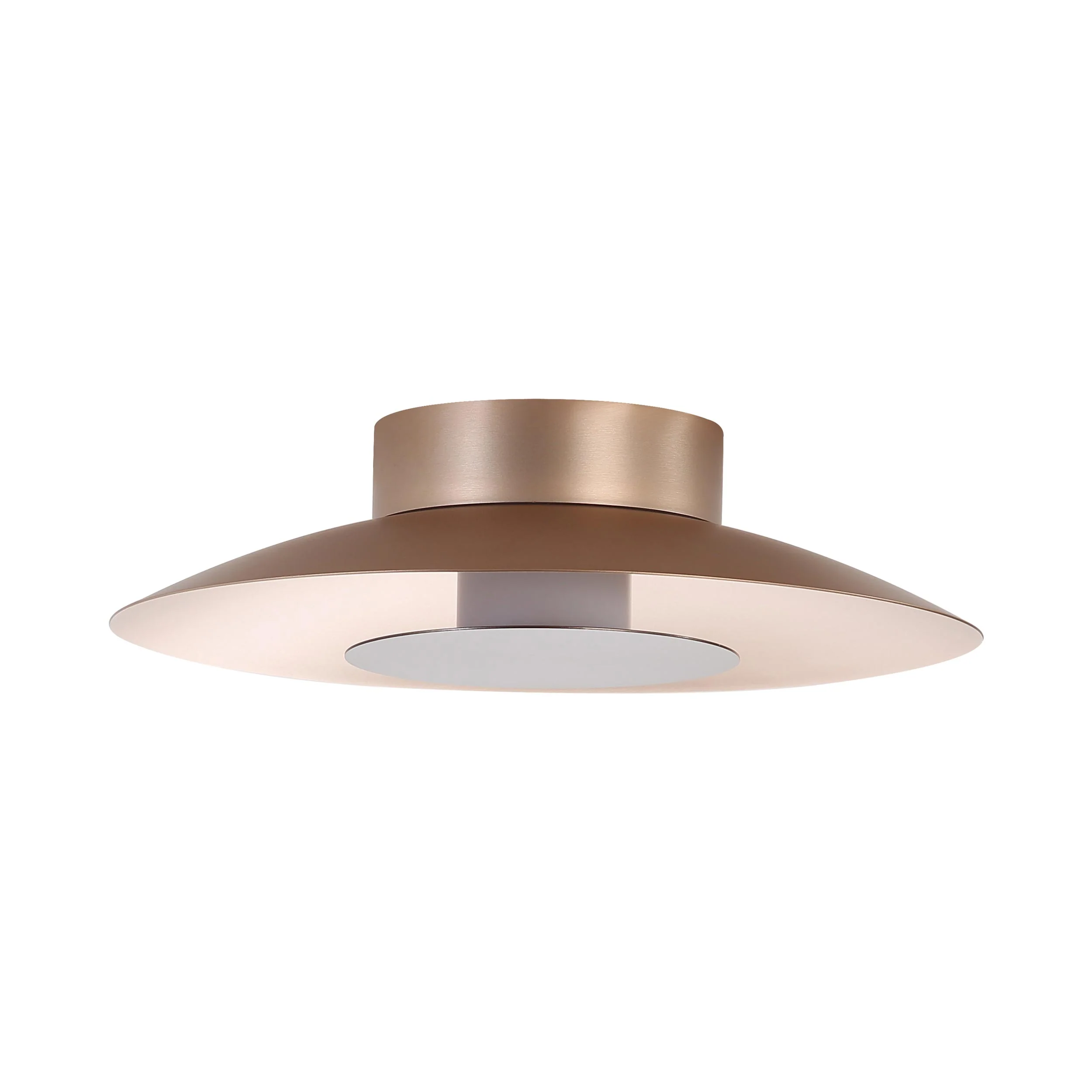 Luma Integrated LED Flush Mount in French Gold and Coffee Silver accent - Image 4