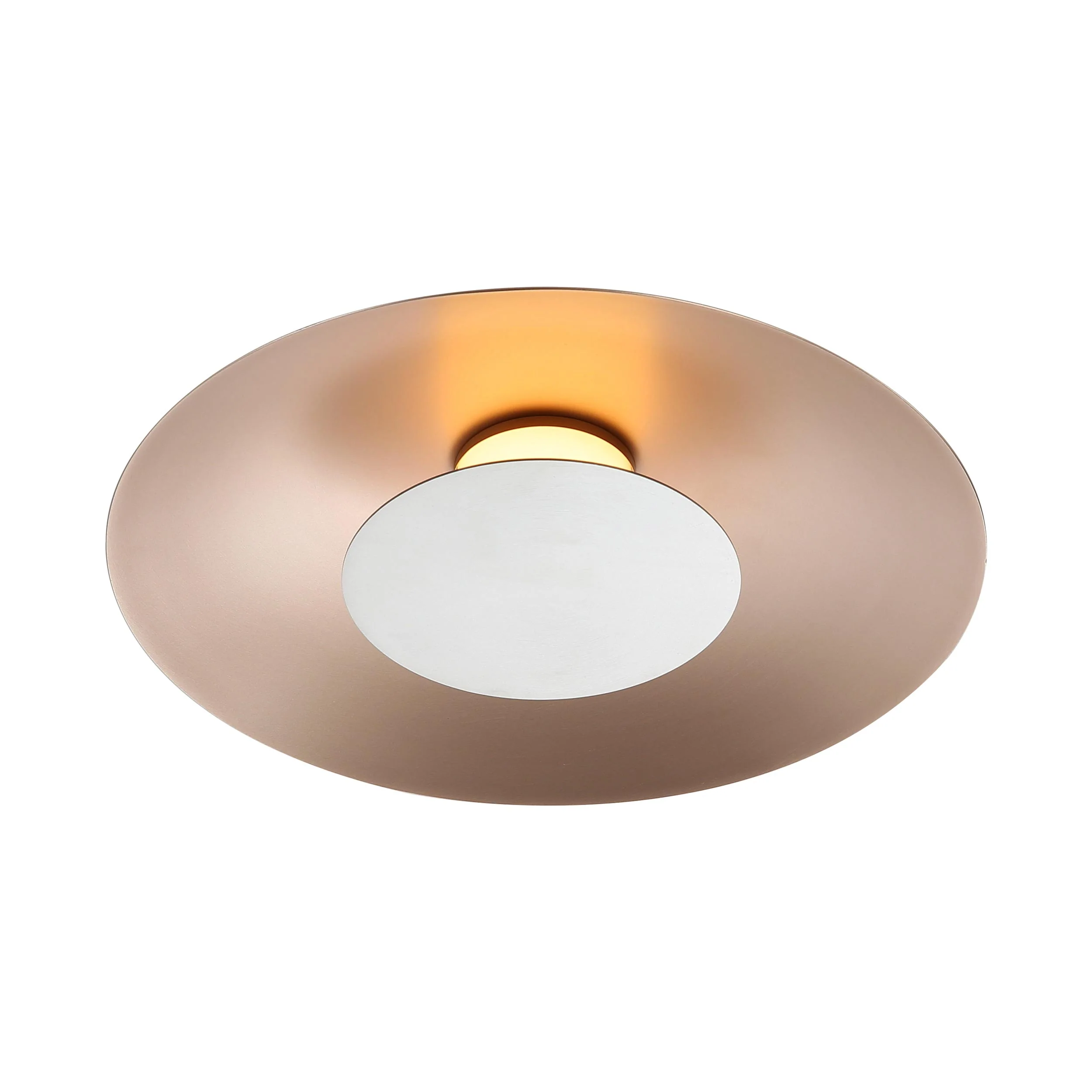 Luma Integrated LED Flush Mount in French Gold and Sand Nickel shade