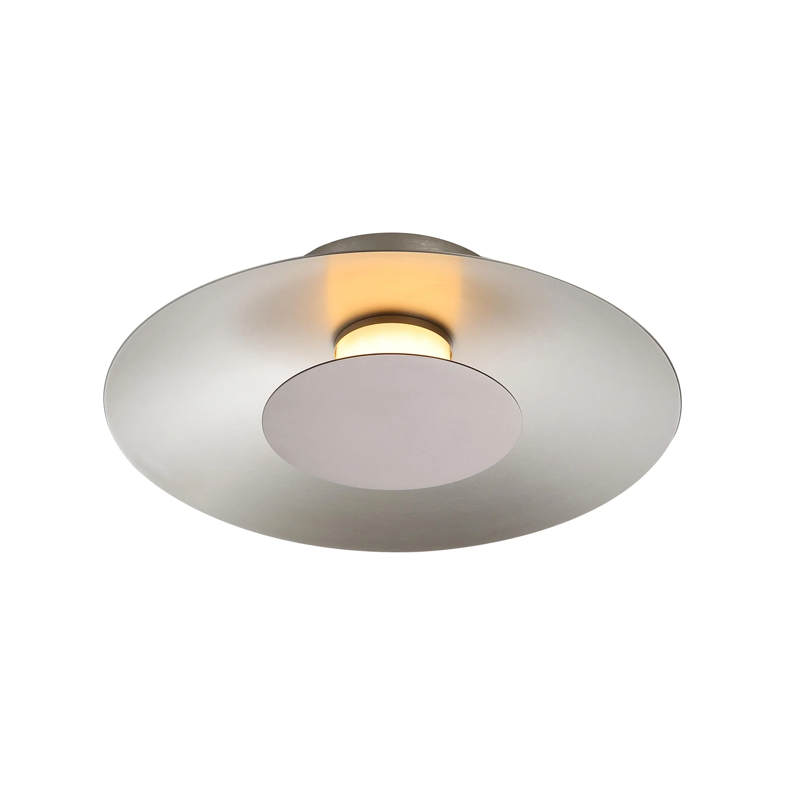 Luma Integrated LED Flush Mount in Sand Nickel and Coffee Silver accent