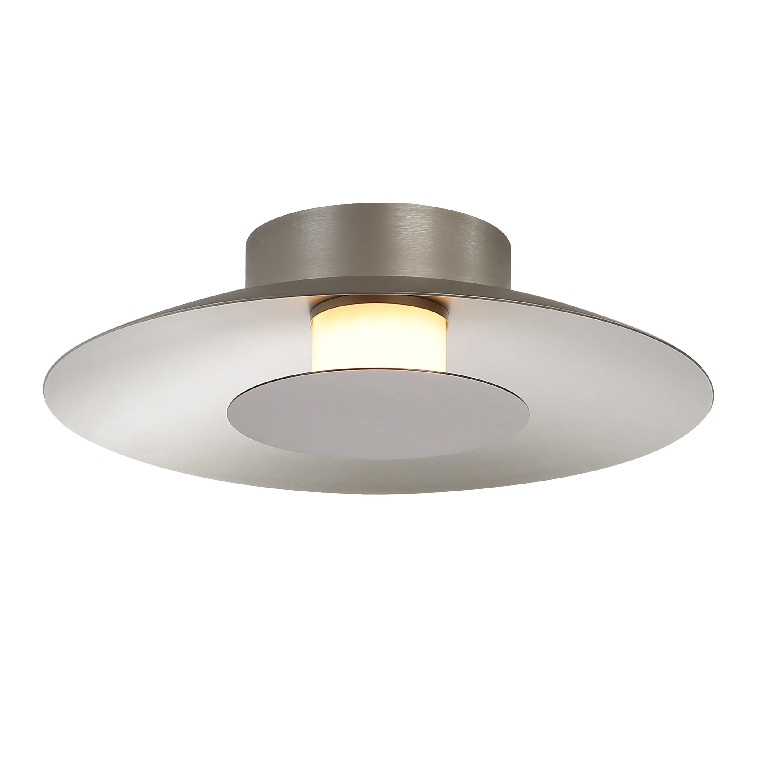 Luma Integrated LED Flush Mount in Sand Nickel and Coffee Silver accent - Image 3