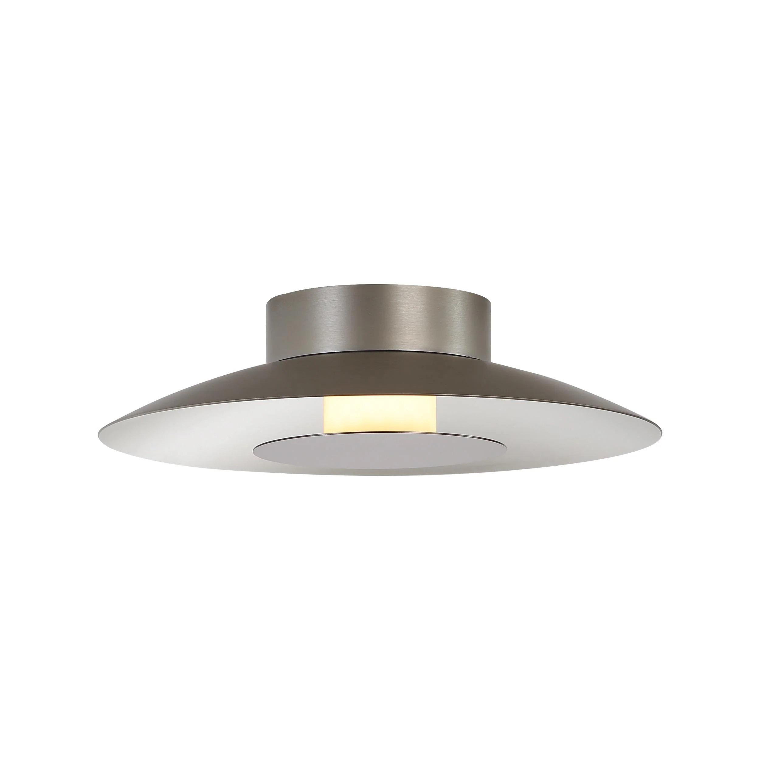 Luma Integrated LED Flush Mount in Sand Nickel and Coffee Silver accent - Image 4