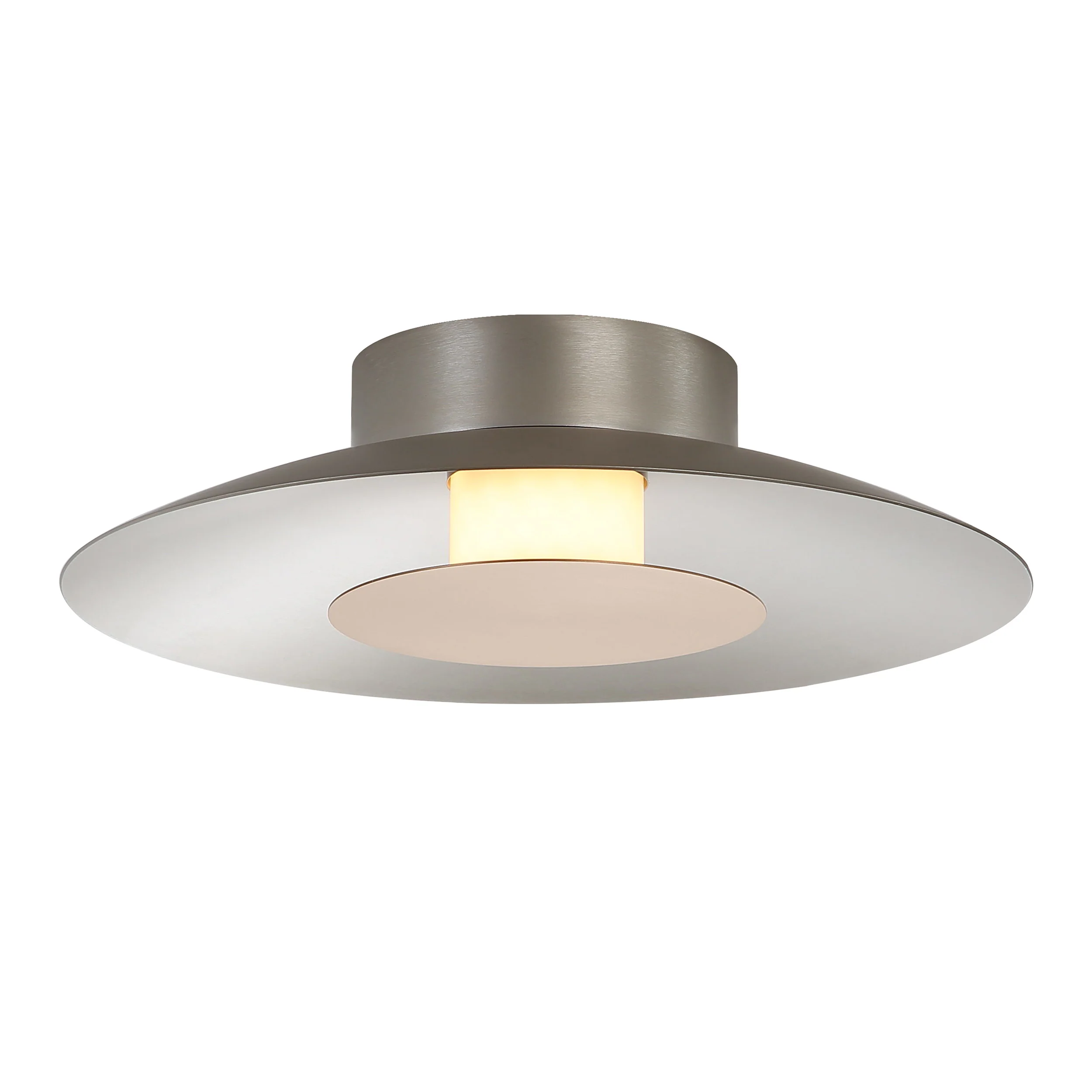Luma Integrated LED Flush Mount in Sand Nickel and French Gold shade - Image 3
