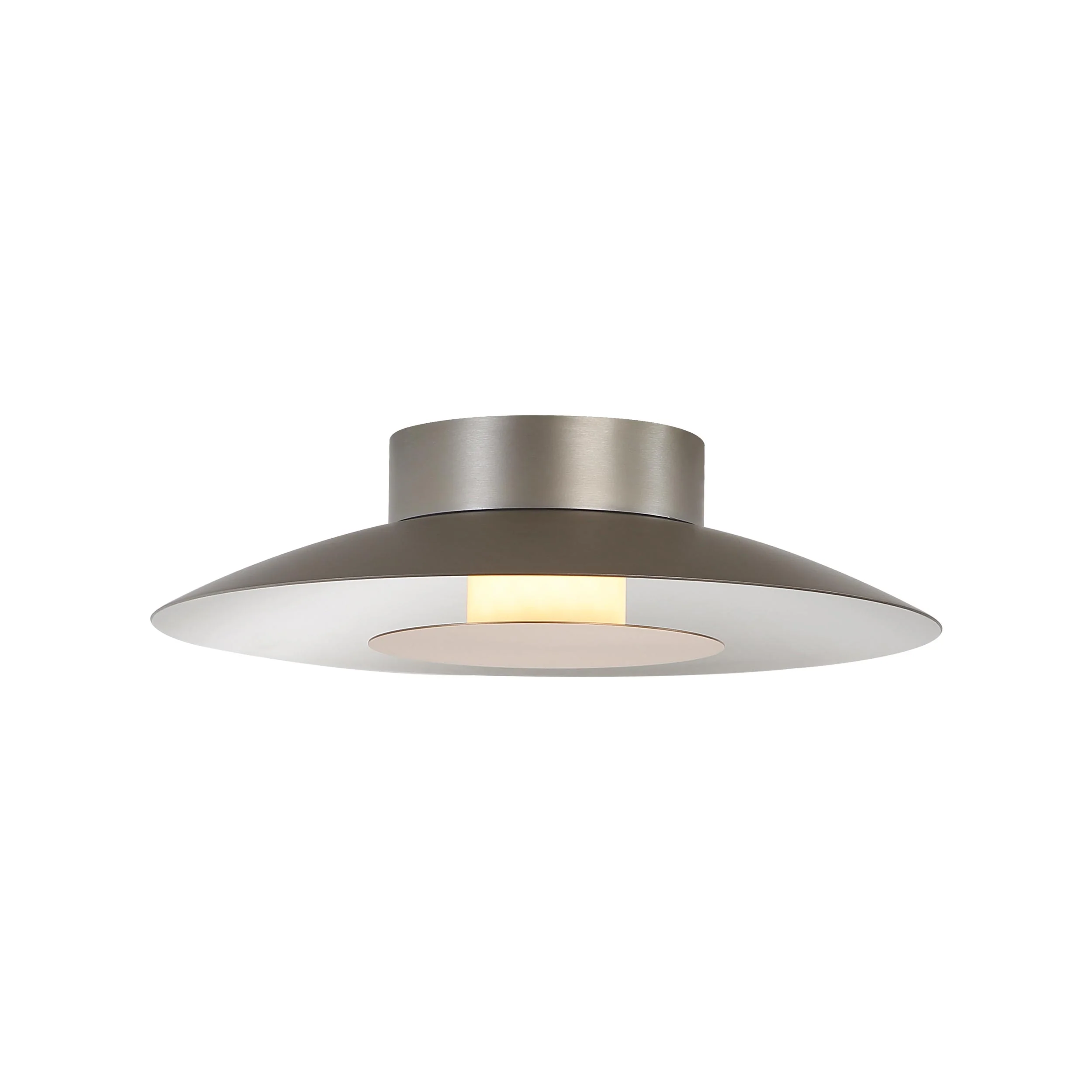 Luma Integrated LED Flush Mount in Sand Nickel and French Gold shade - Image 4