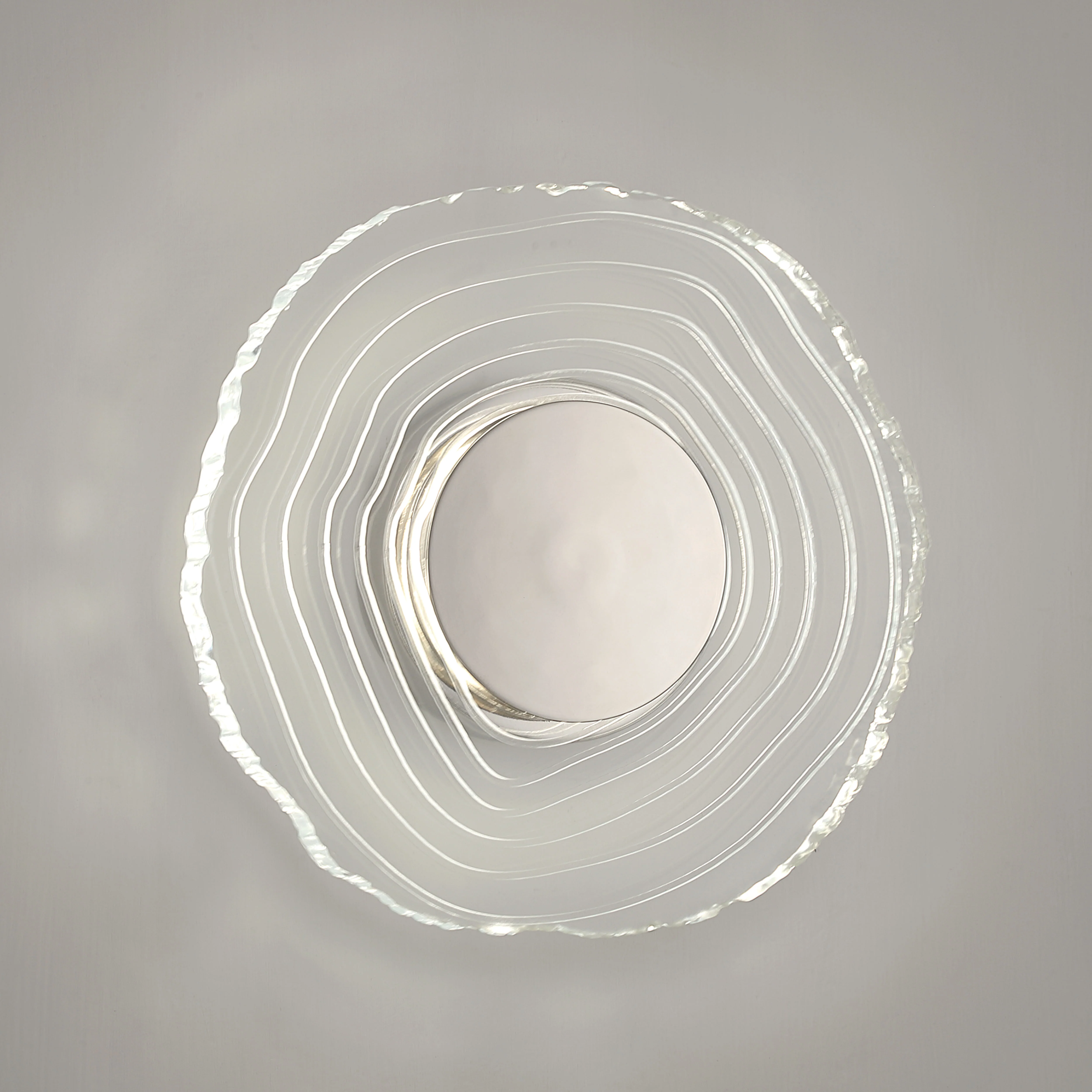 Luminwood Integrated LED 12in Wall Sconce in Polished Nickel with Wood-Pressed Clear Resin - Image 10