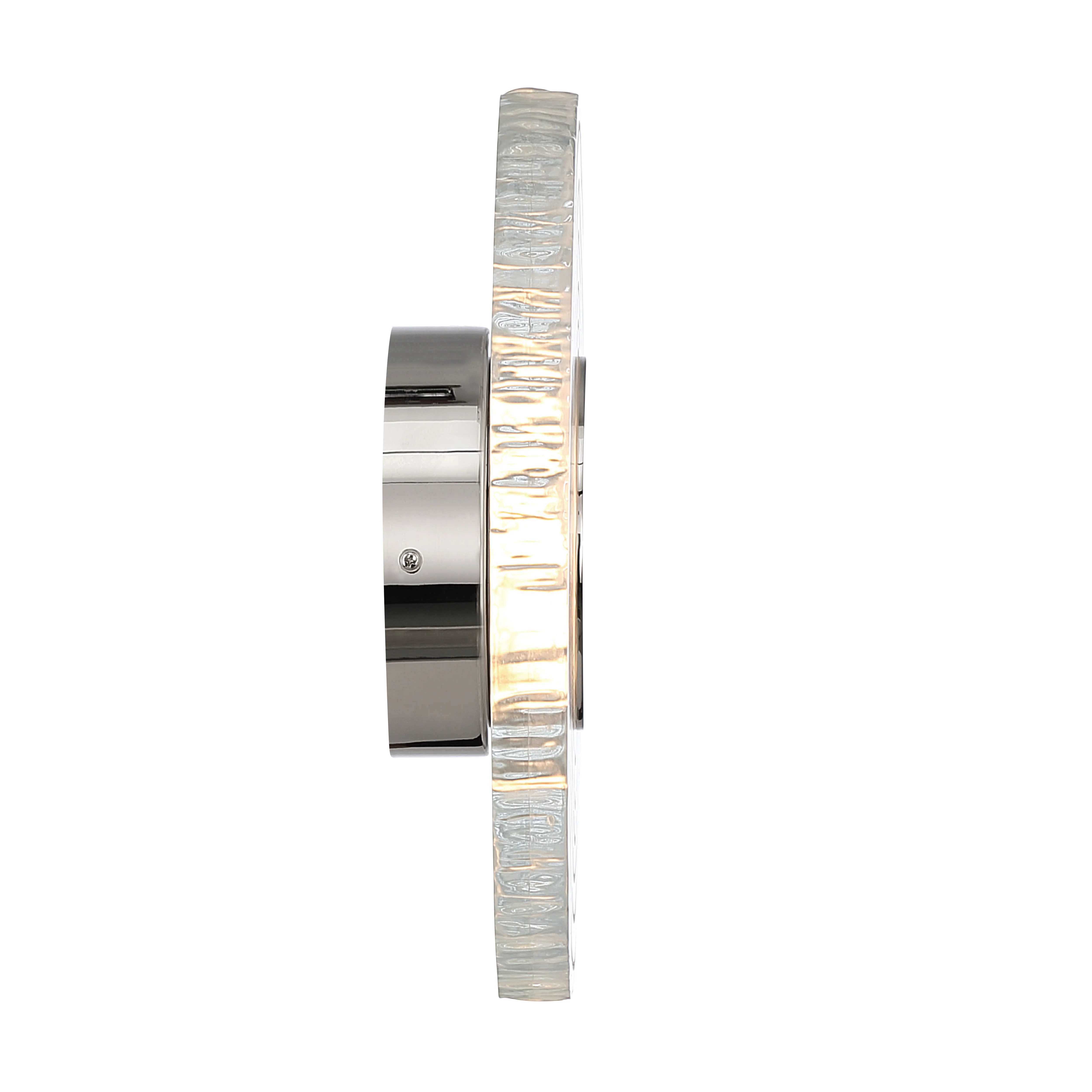Luminwood Integrated LED 12in Wall Sconce in Polished Nickel with Wood-Pressed Clear Resin - Image 6