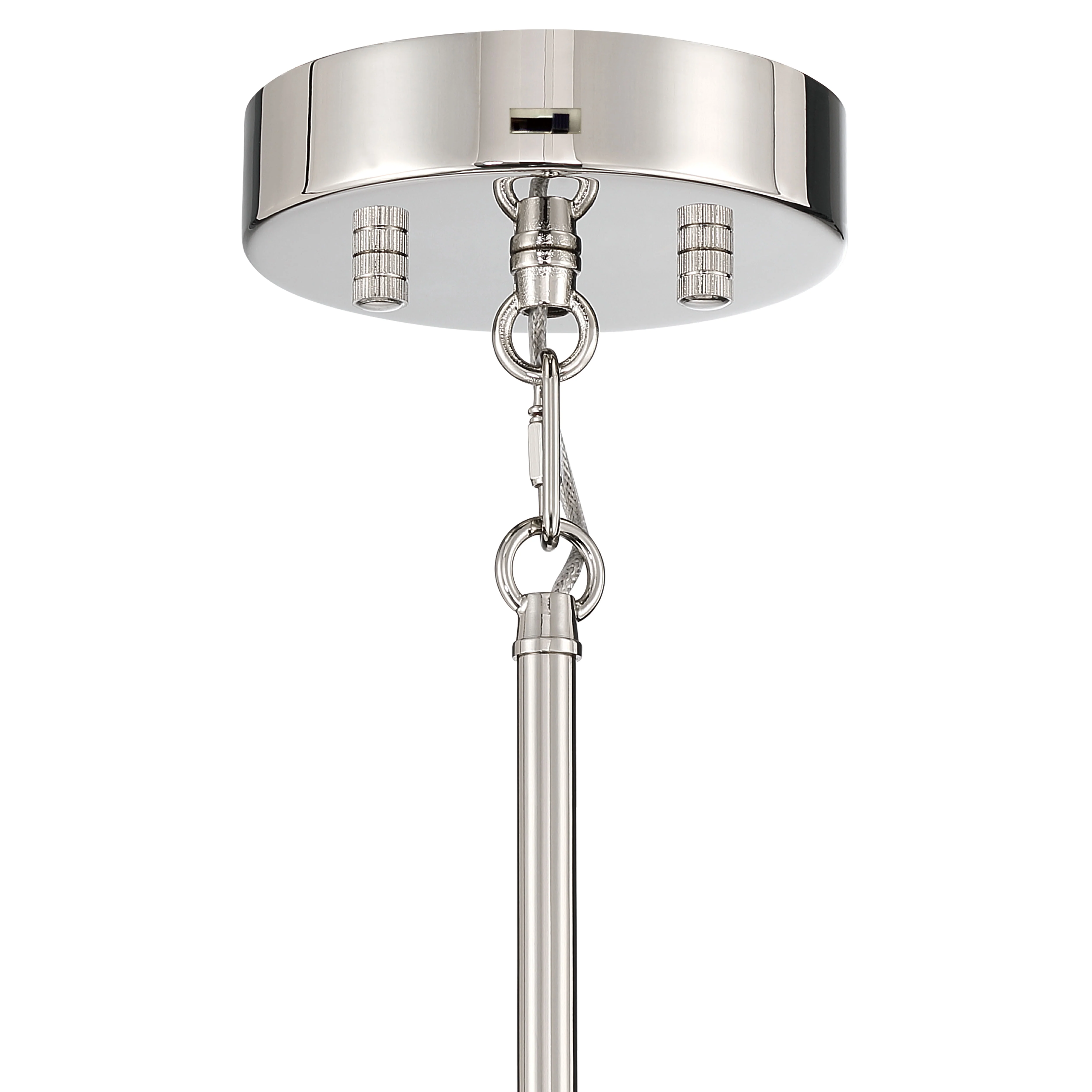 Luminwood Integrated LED 24n Pendant in Polished Nickel with Wood-Pressed Clear Resin - Image 7