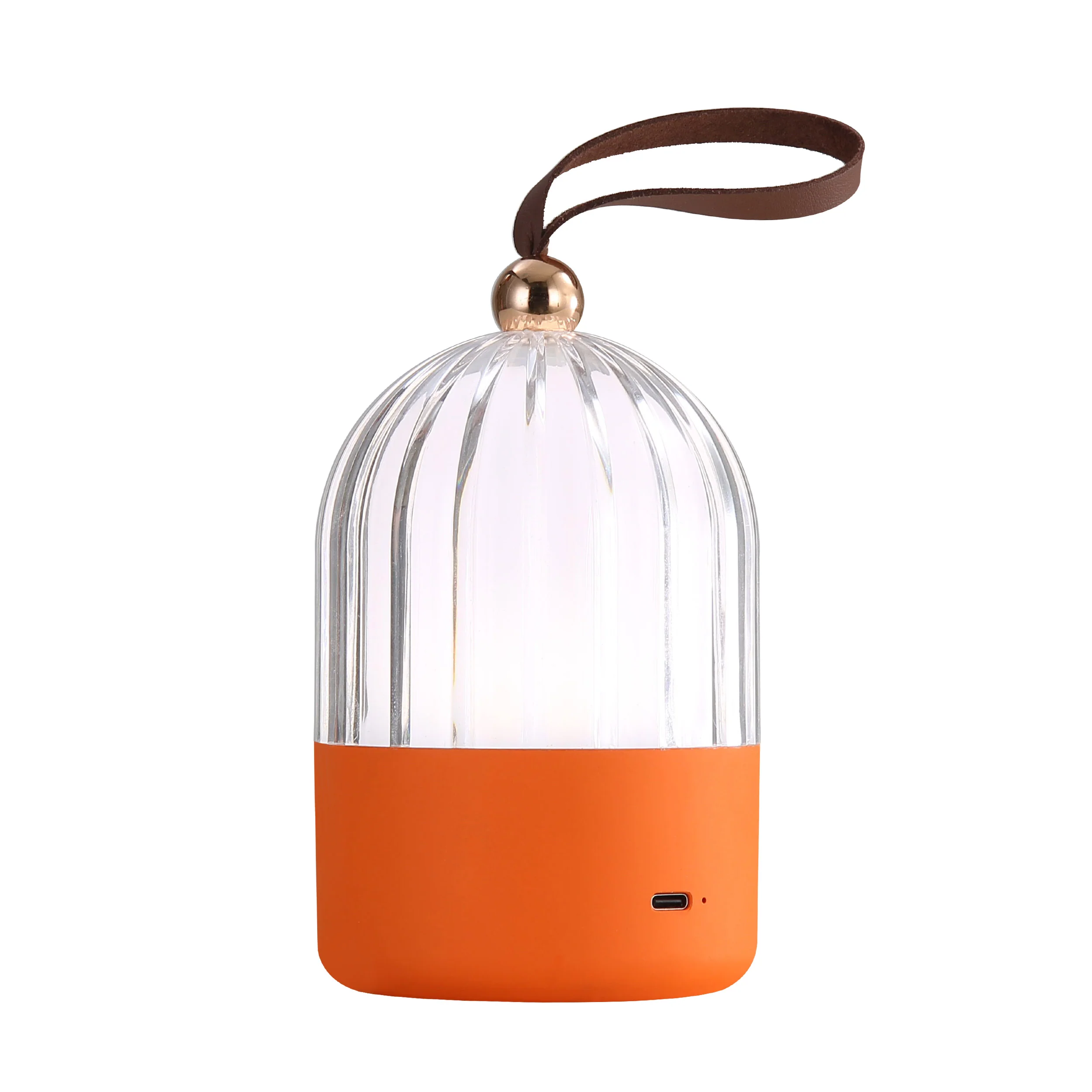 Lunari Cordless Integrated LED Table Lamp in Matte Orange - Image 2