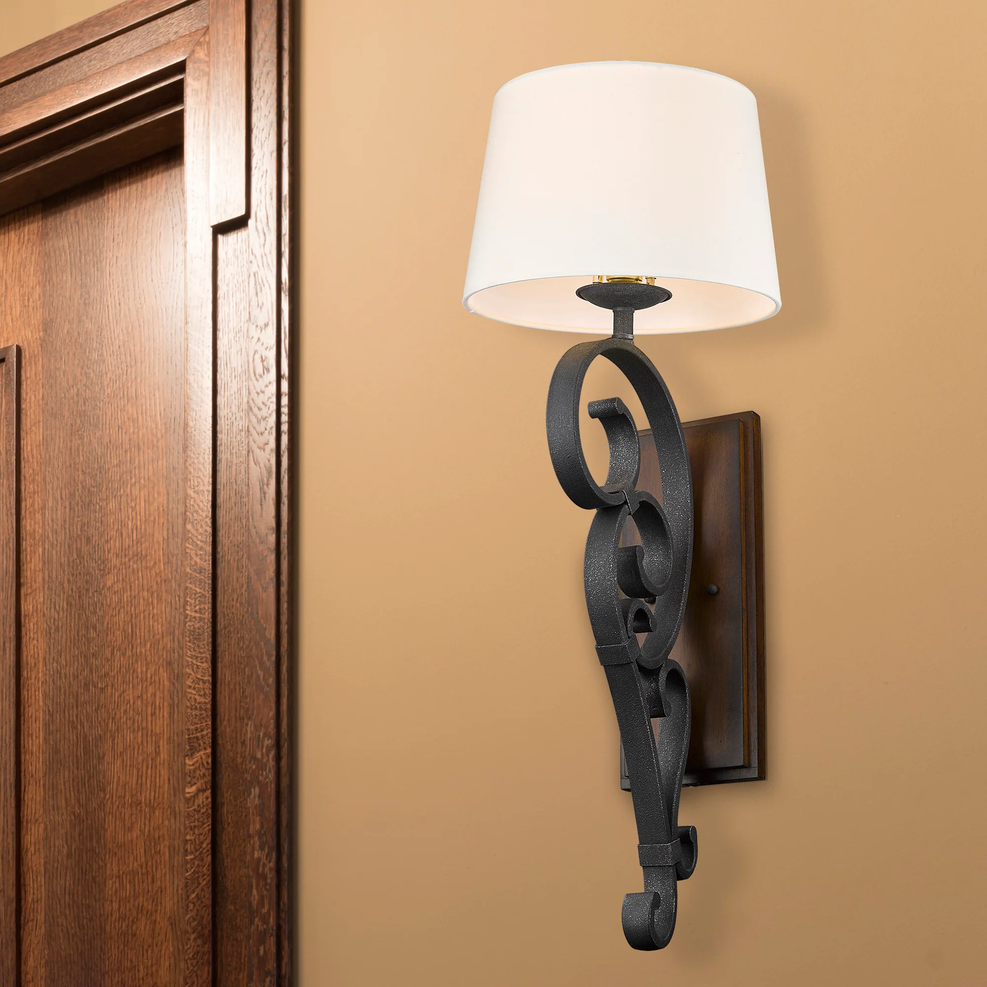 Madera 1-light Wall Sconce in Black Iron - Image 6