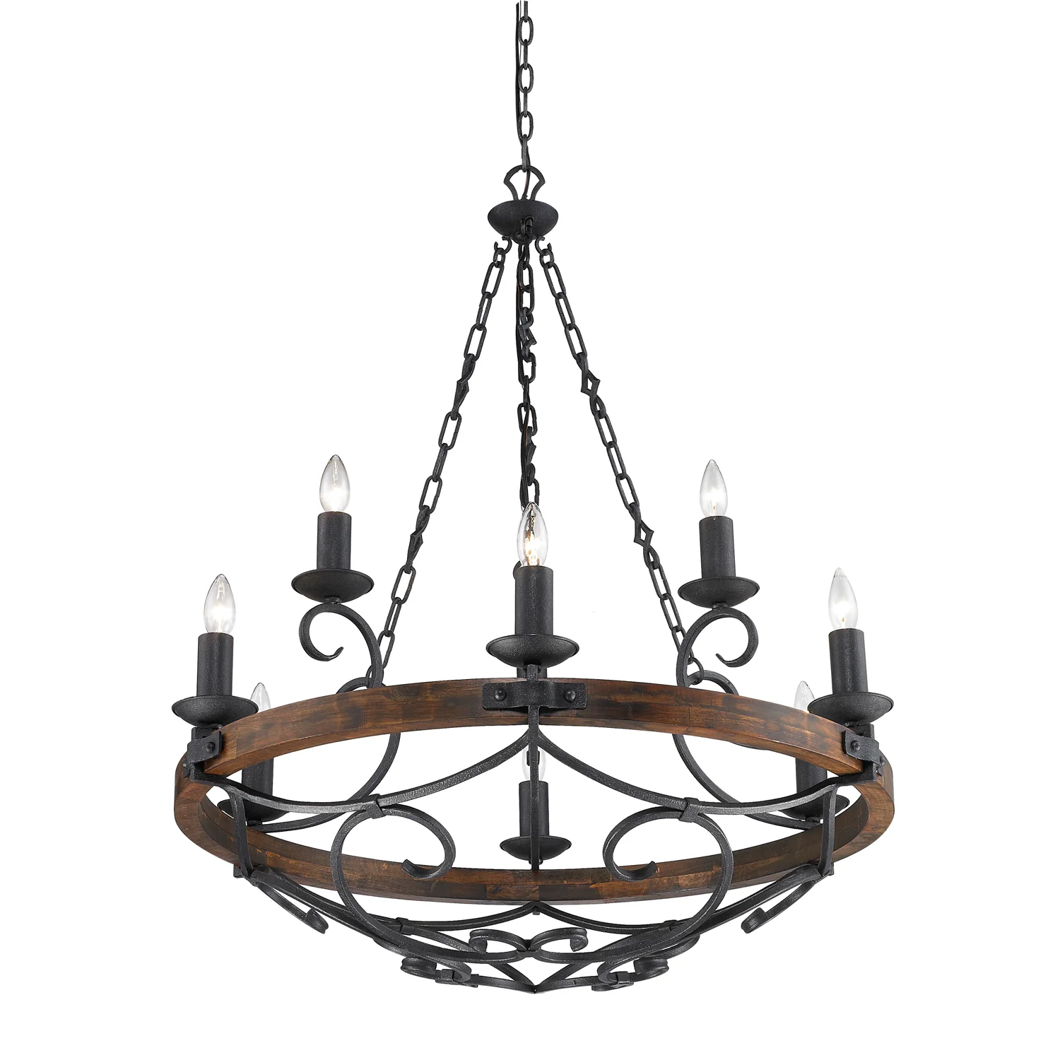 Madera 9-light Chandelier in Black Iron - Image 4
