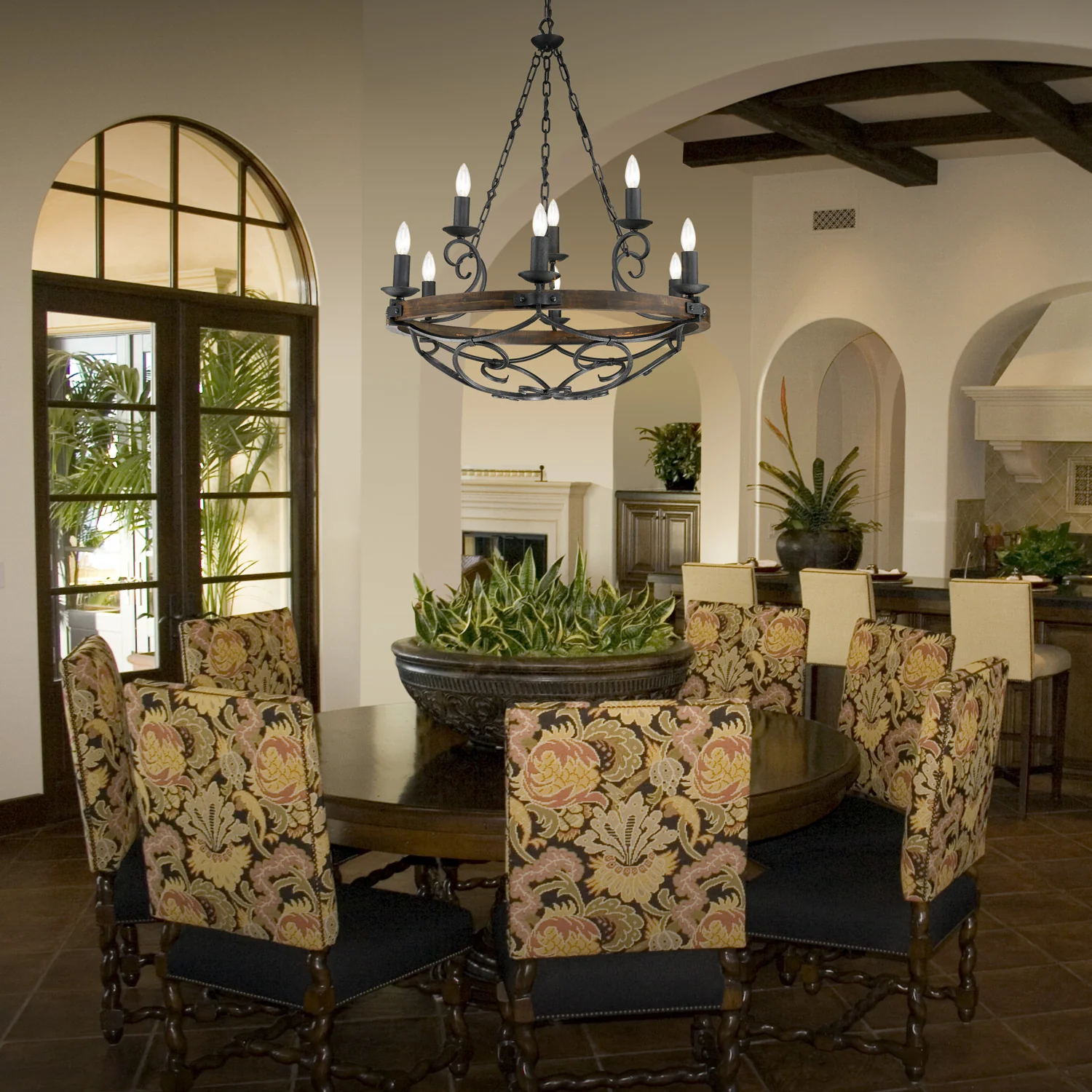 Madera 9-light Chandelier in Black Iron - Image 7