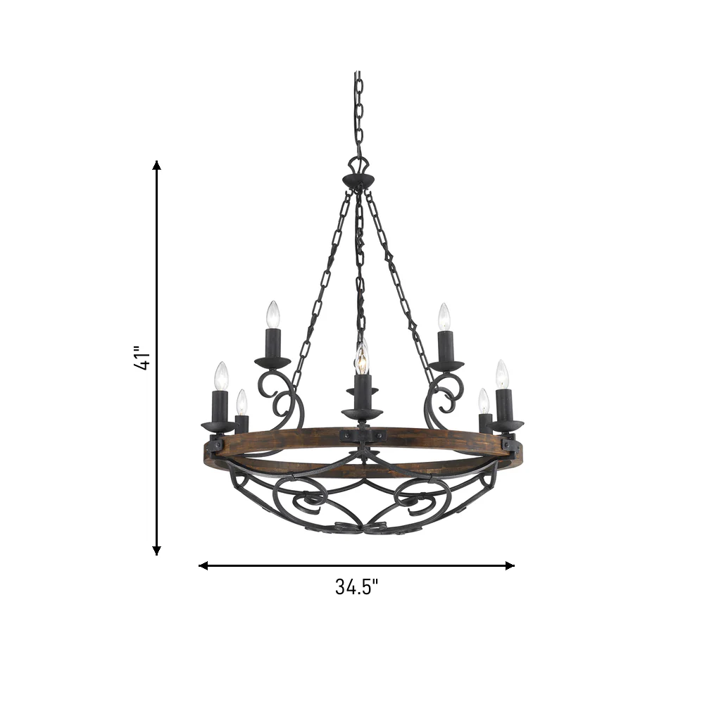 Madera 9-light Chandelier in Black Iron - Image 9
