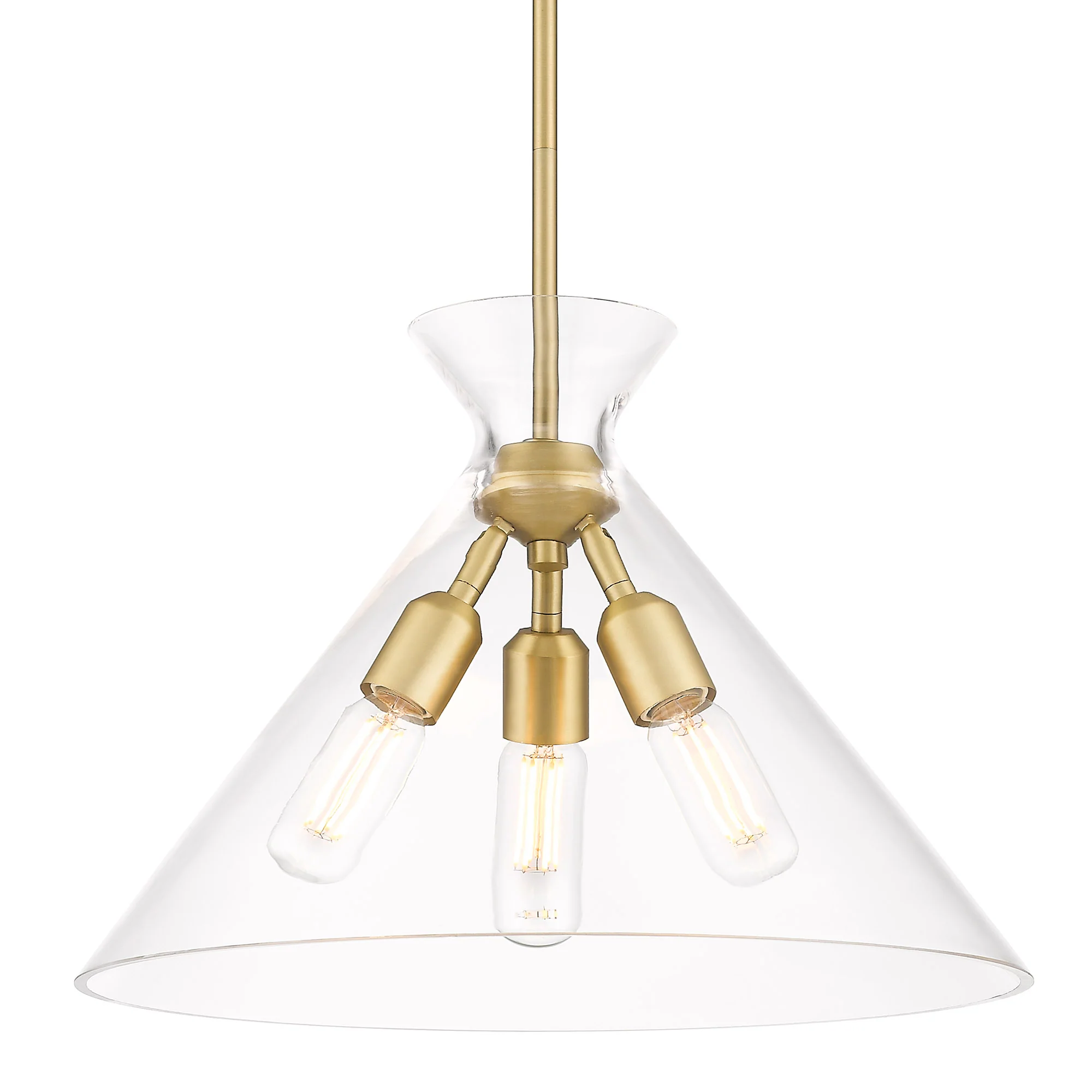 Malta 3-light Pendant in Brushed Champagne Brass