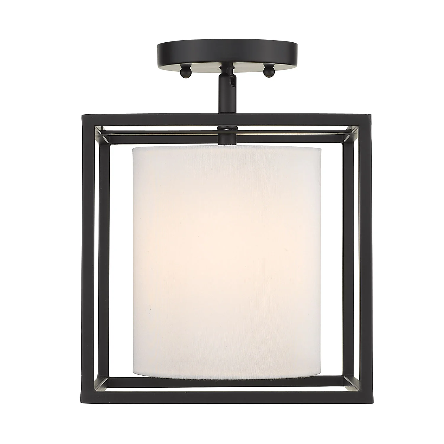 Manhattan 1-light Semi-Flush Mount in Matte Black - Image 2