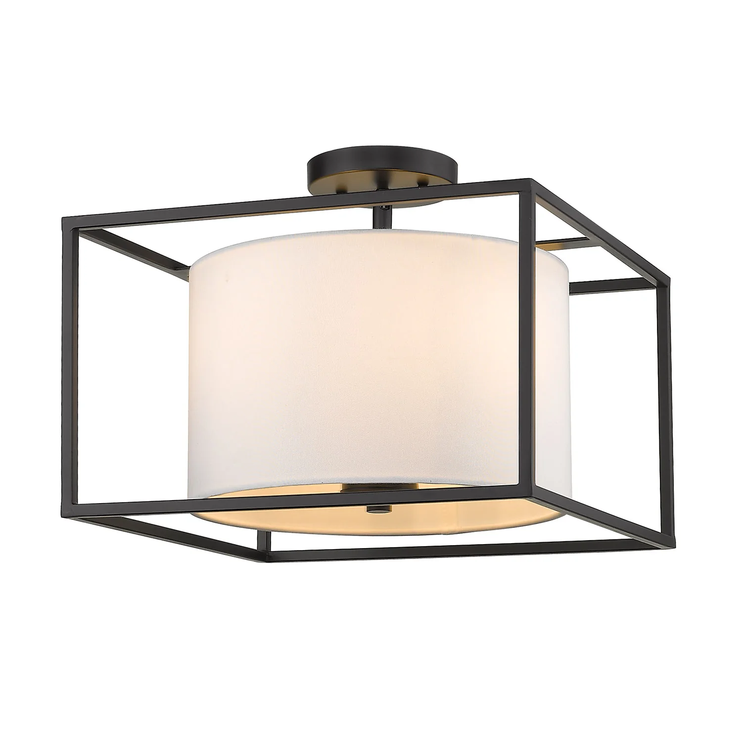 Manhattan 3-light Semi-Flush Mount in Matte Black