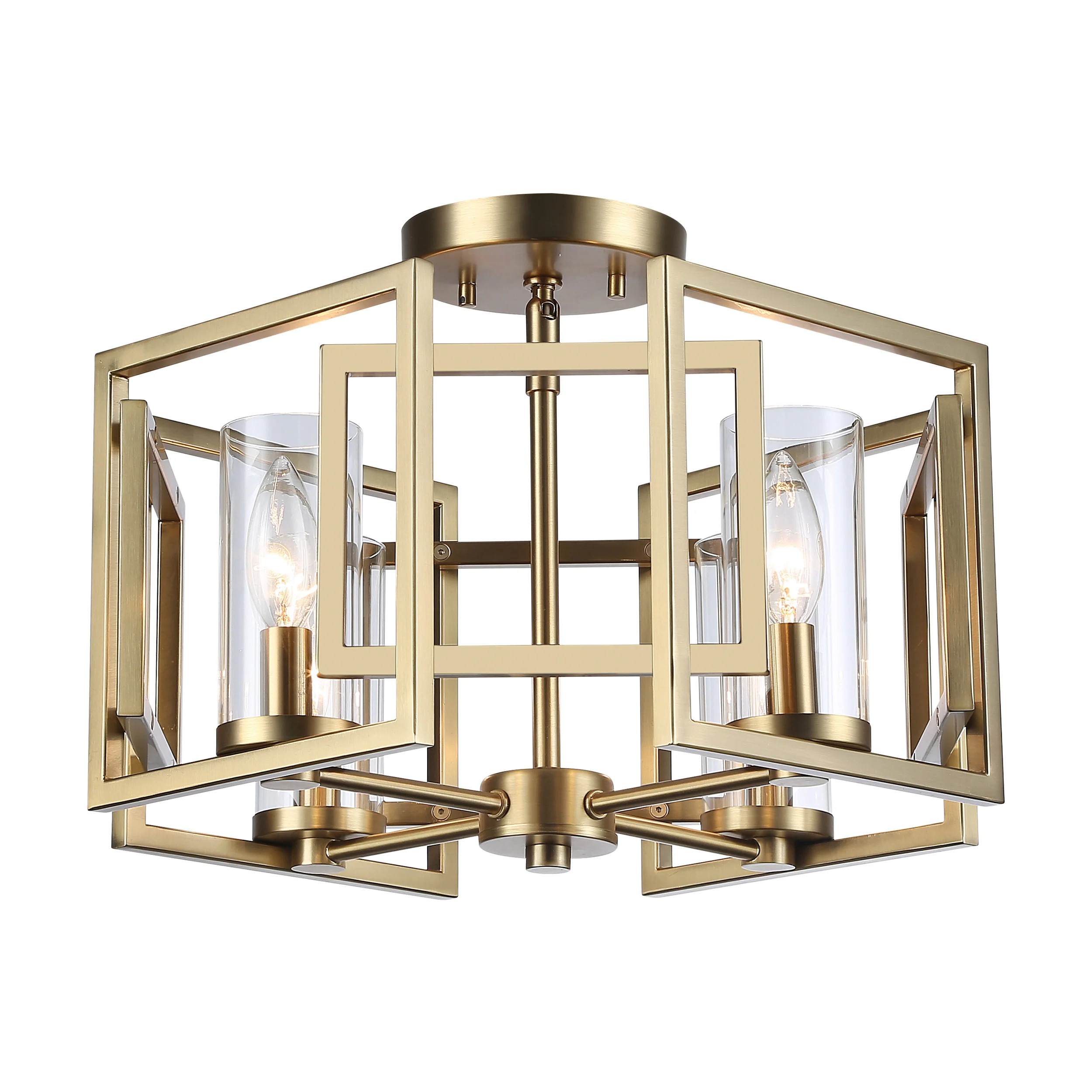 Marco 4-light Flush Mount in Brushed Champagne Brass