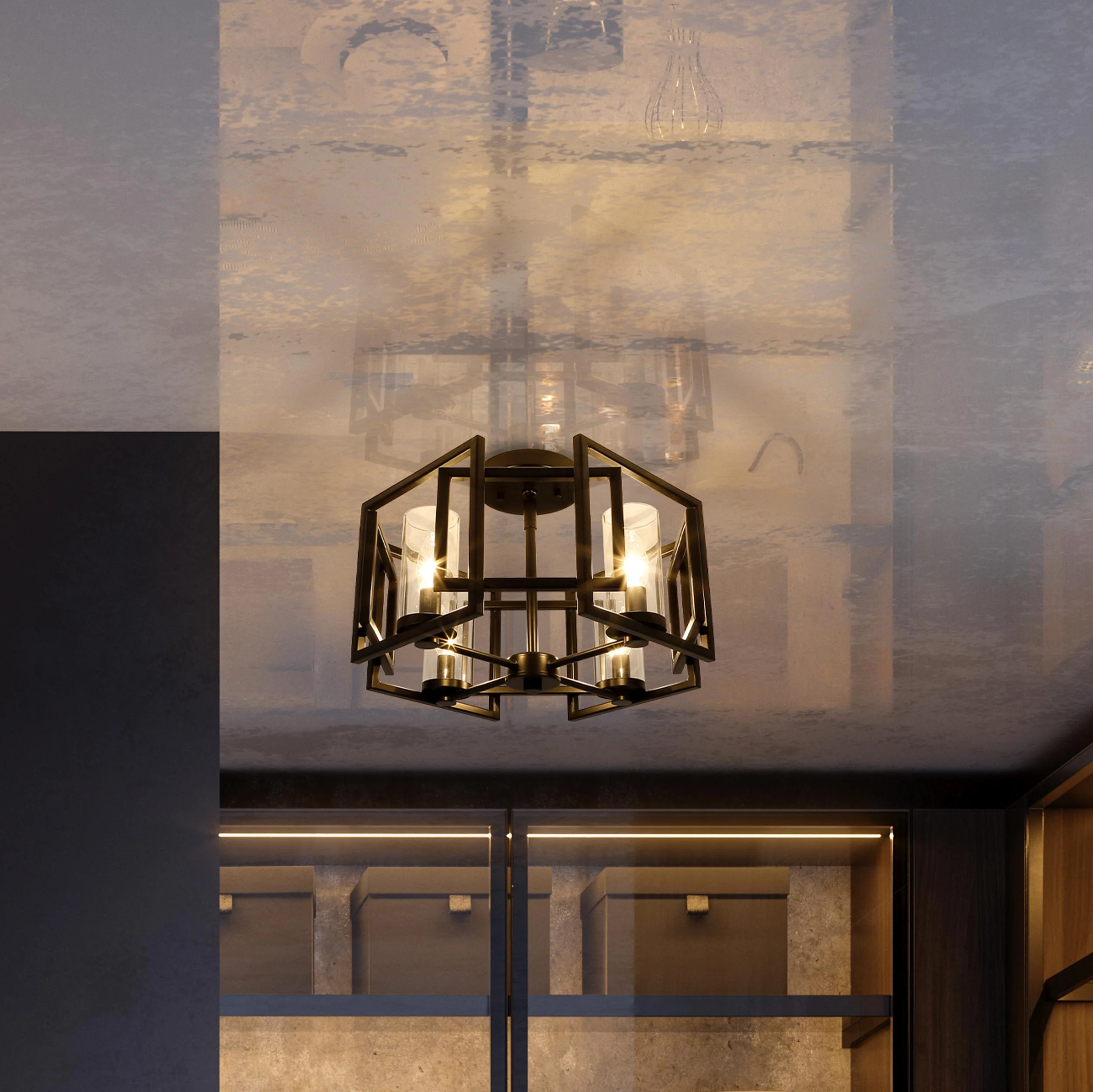 Marco 4-light Flush Mount in Matte Black - Image 4