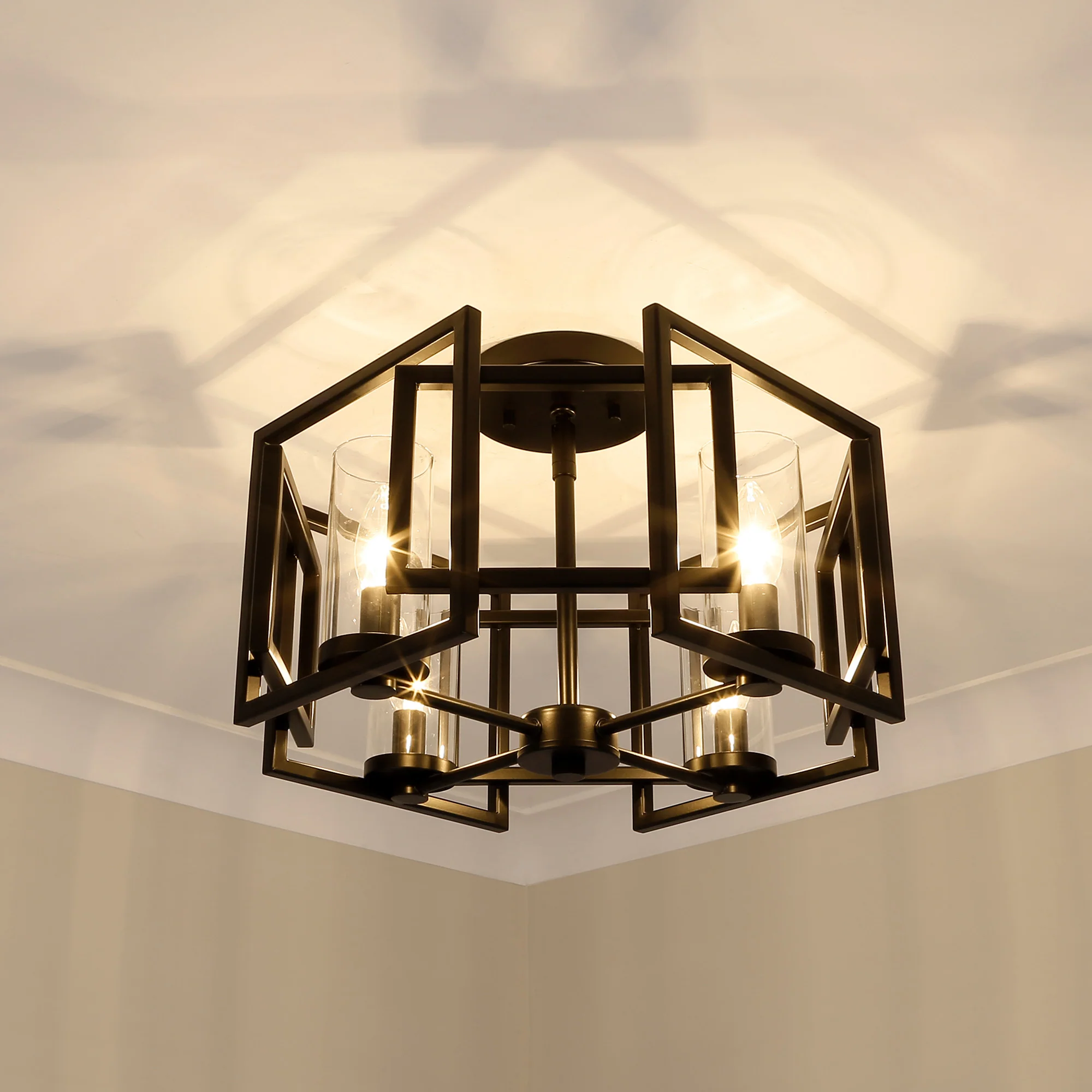 Marco 4-light Flush Mount in Matte Black - Image 5