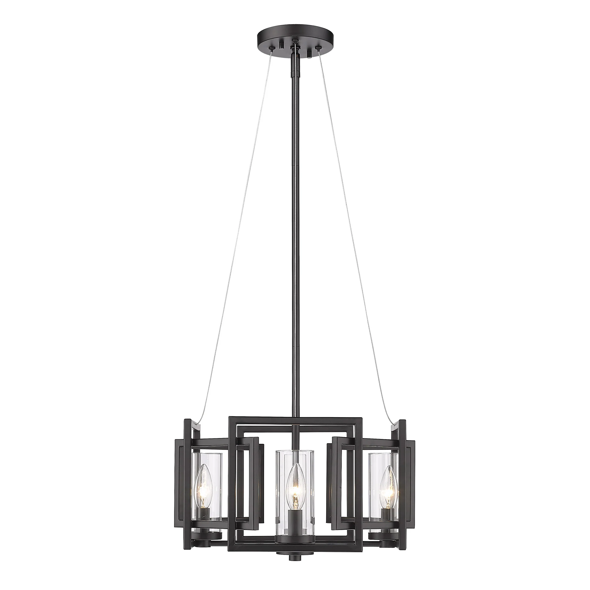 Marco 4-light Pendant in Matte Black - Image 3
