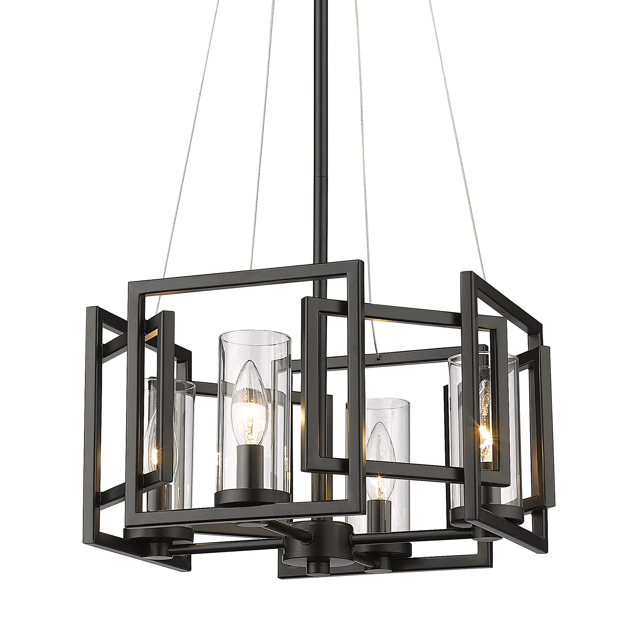 Marco 4-light Pendant in Matte Black - Image 4
