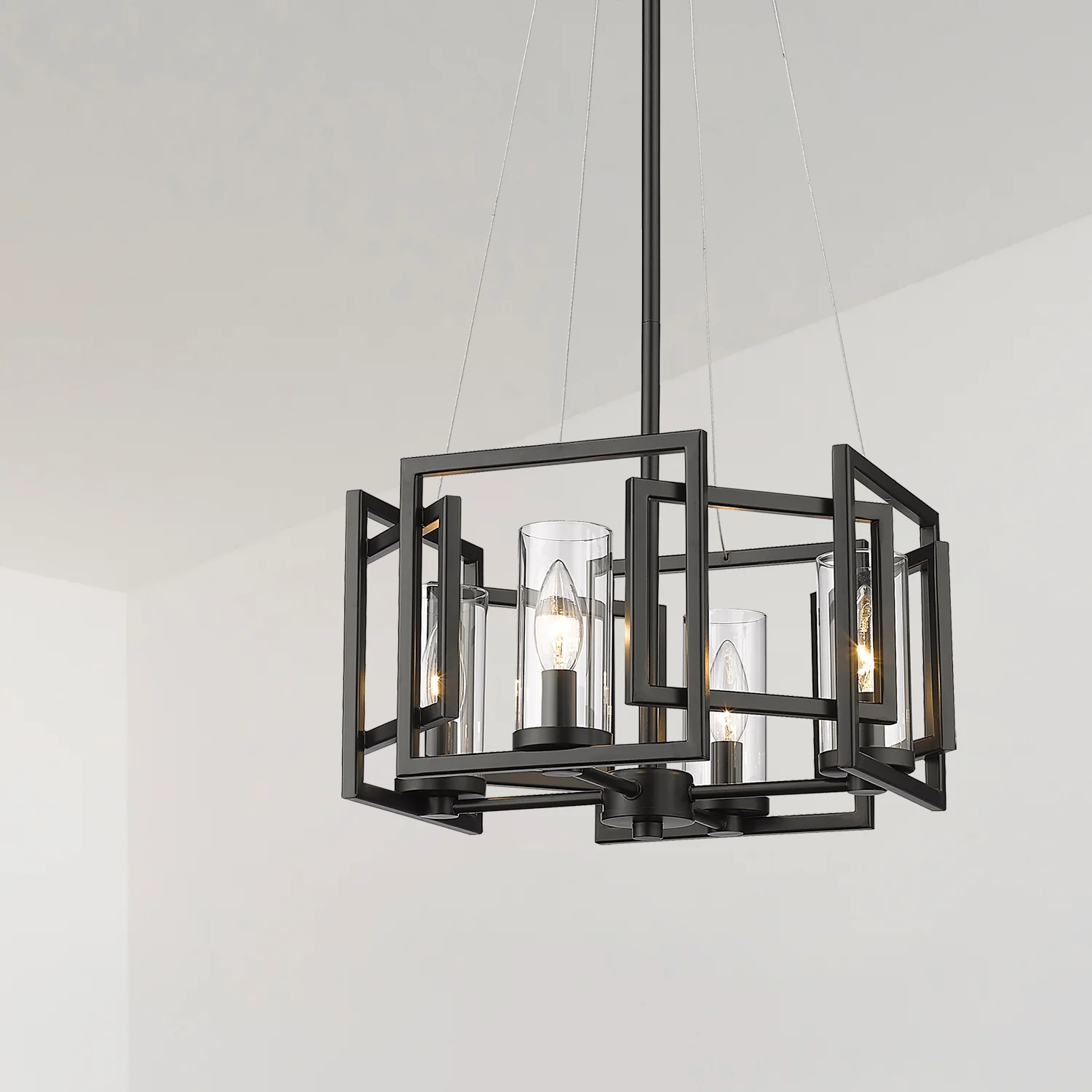 Marco 4-light Pendant in Matte Black - Image 6