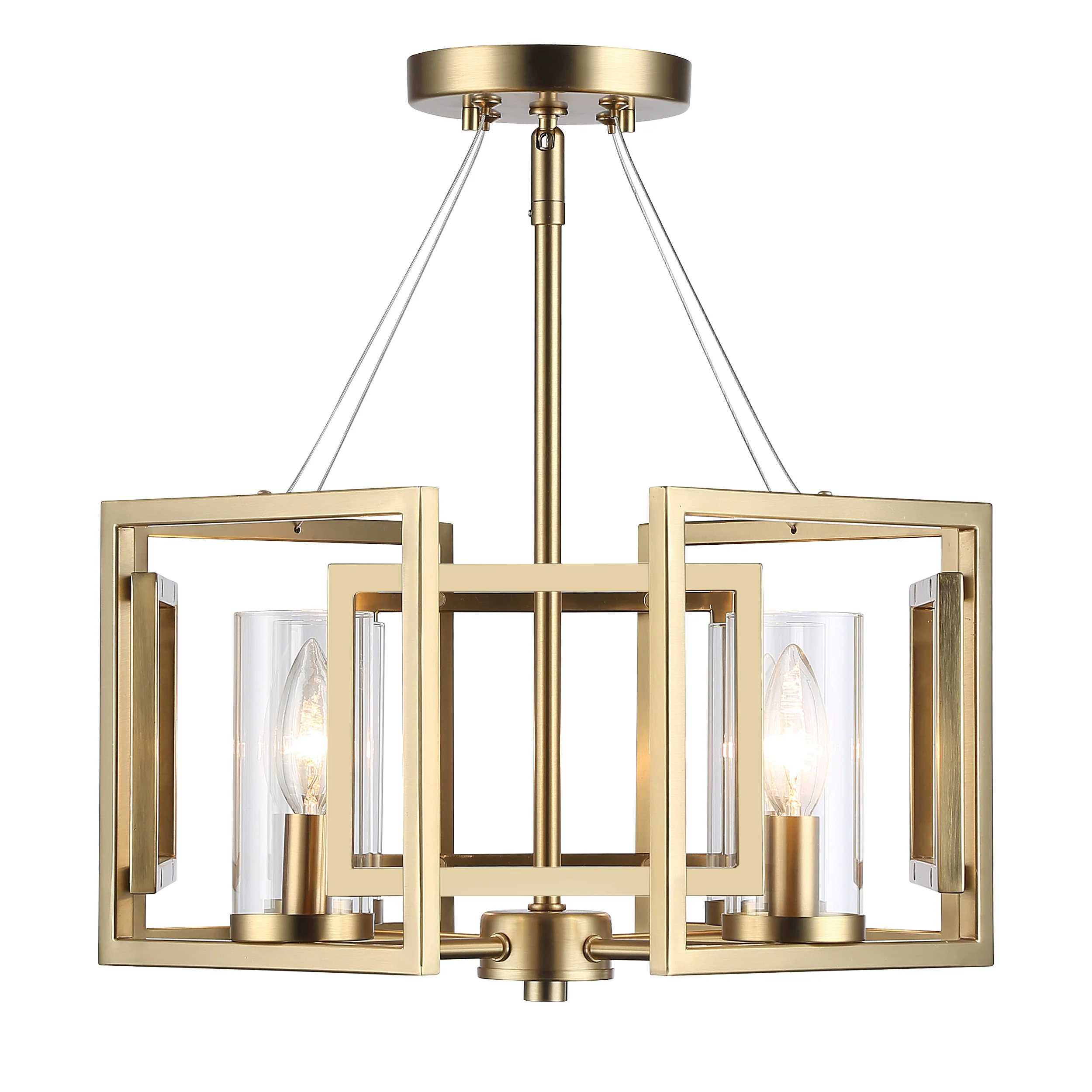 Marco 4-light Semi-Flush Mount in Brushed Champagne Brass - Image 3