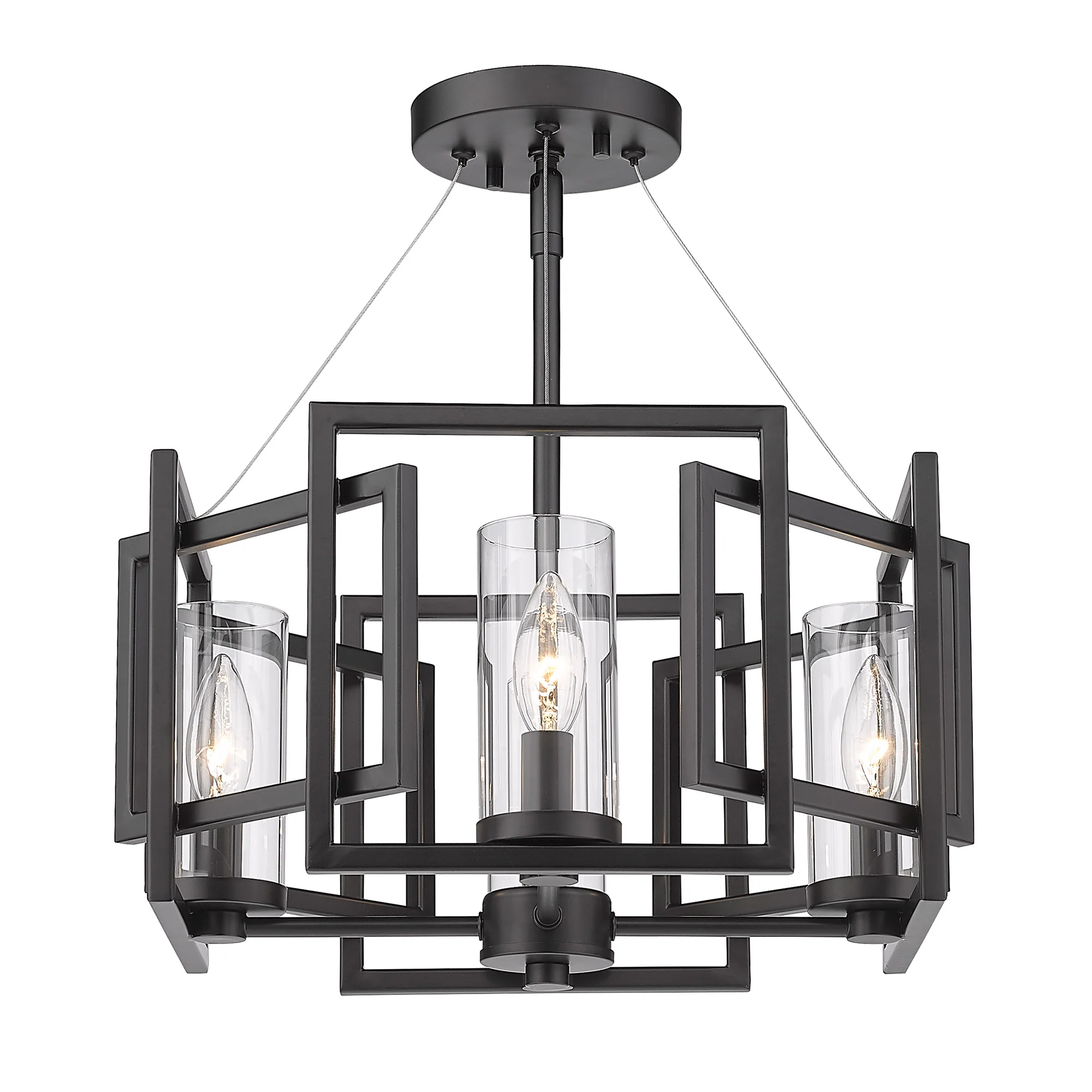 Marco 4-light Semi-Flush Mount in Matte Black