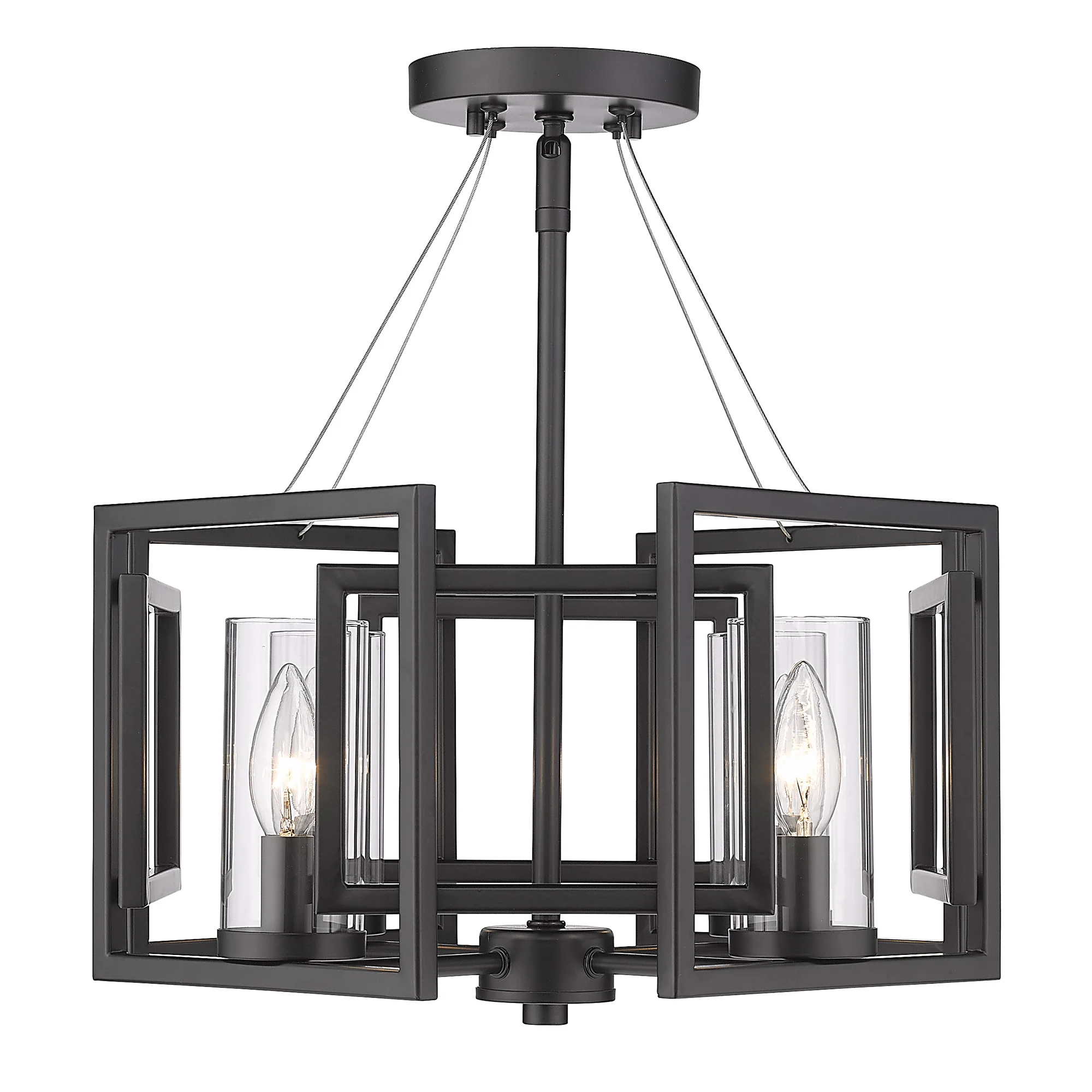 Marco 4-light Semi-Flush Mount in Matte Black - Image 2