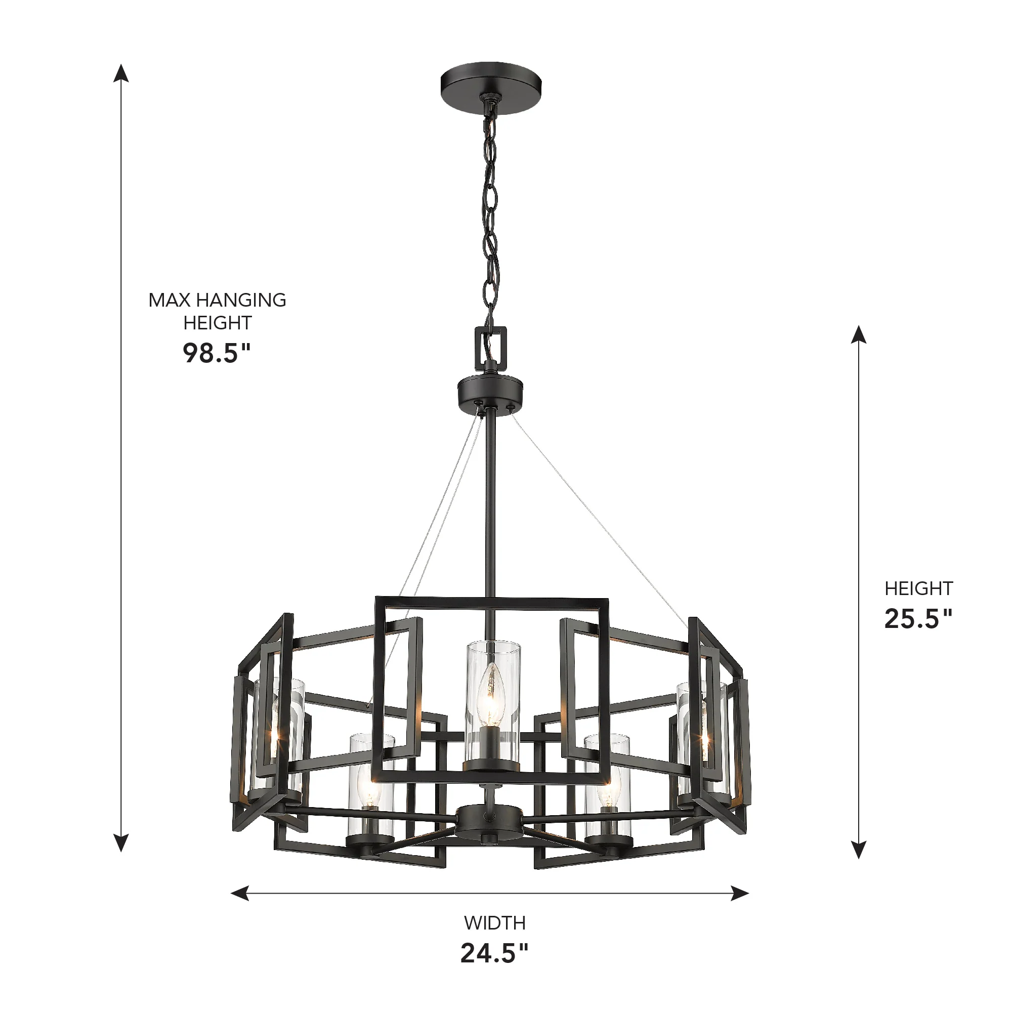 Marco 5-light Chandelier in Matte Black - Image 4