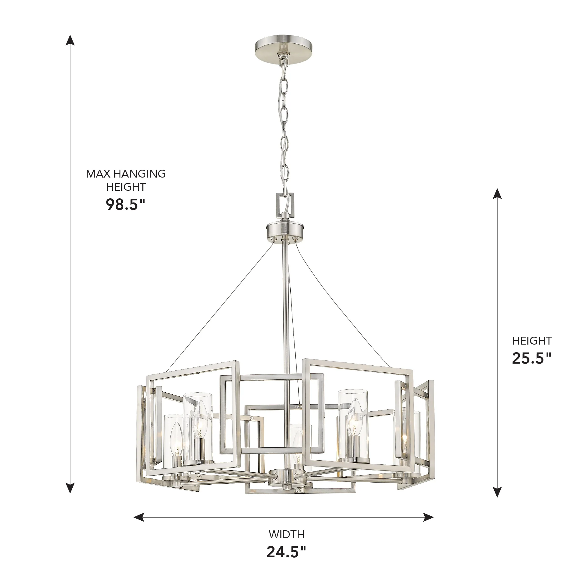 Marco 5-light Chandelier in Pewter - Image 4