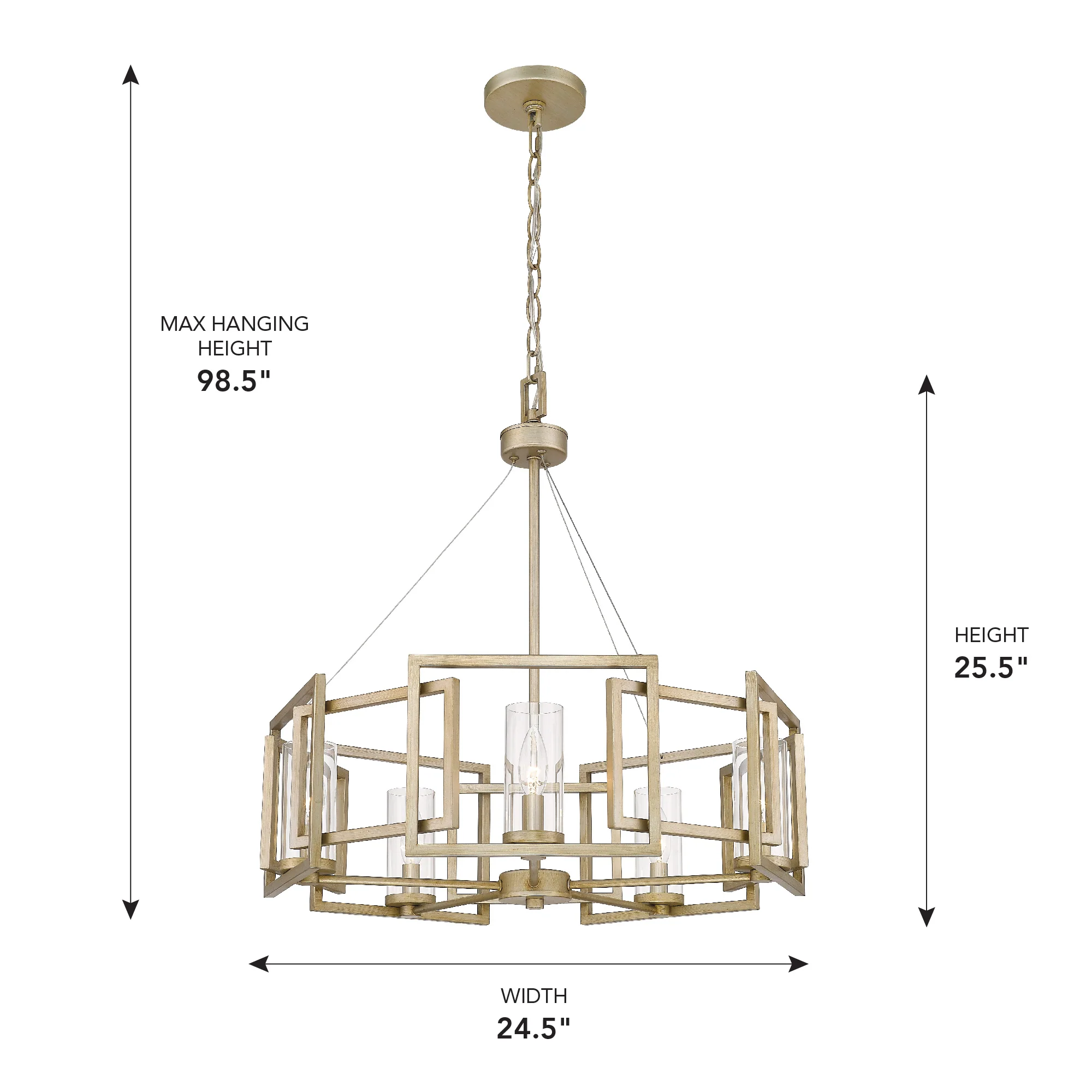 Marco 5-light Chandelier in White Gold - Image 6