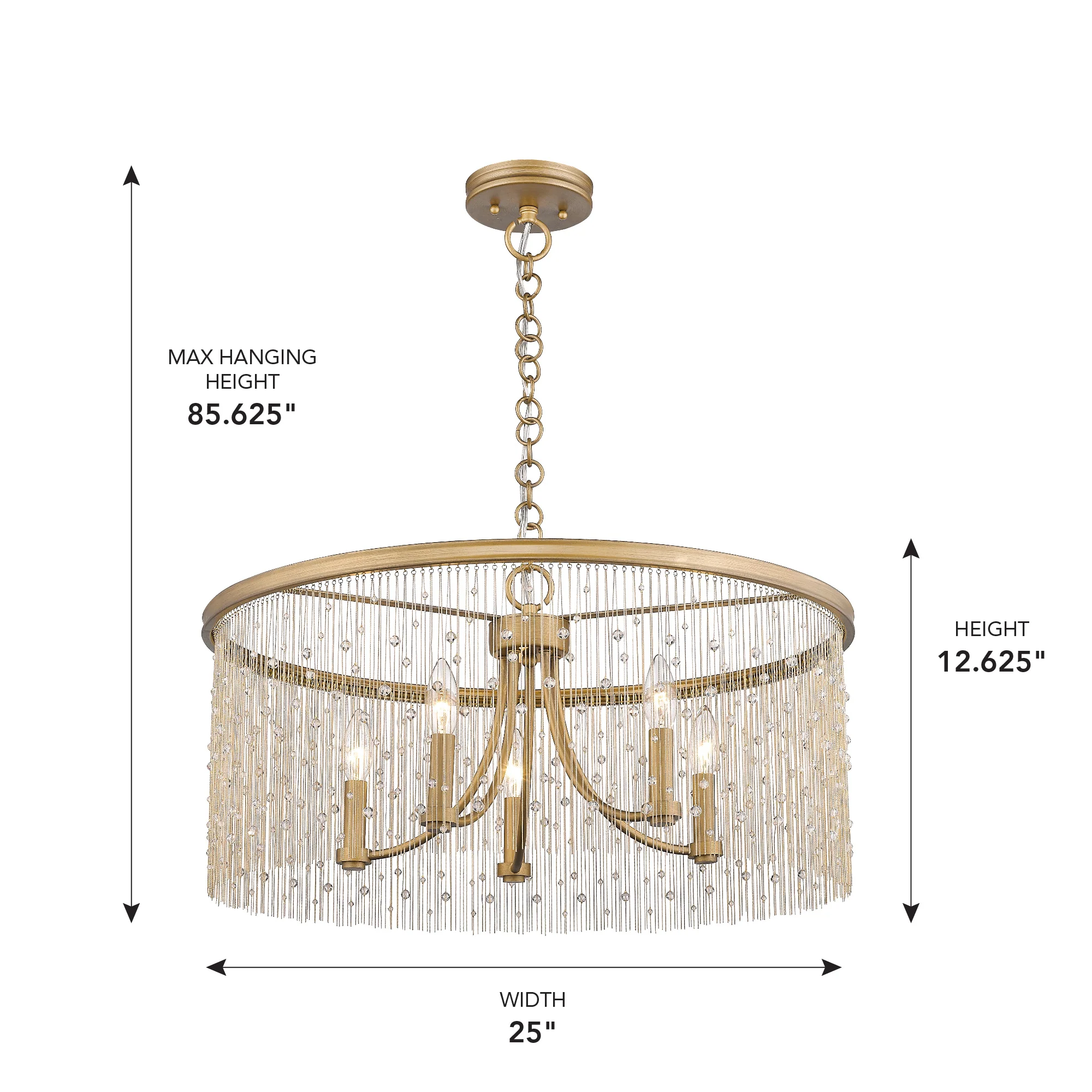Marilyn 5-light Chandelier in Peruvian Gold - Image 7