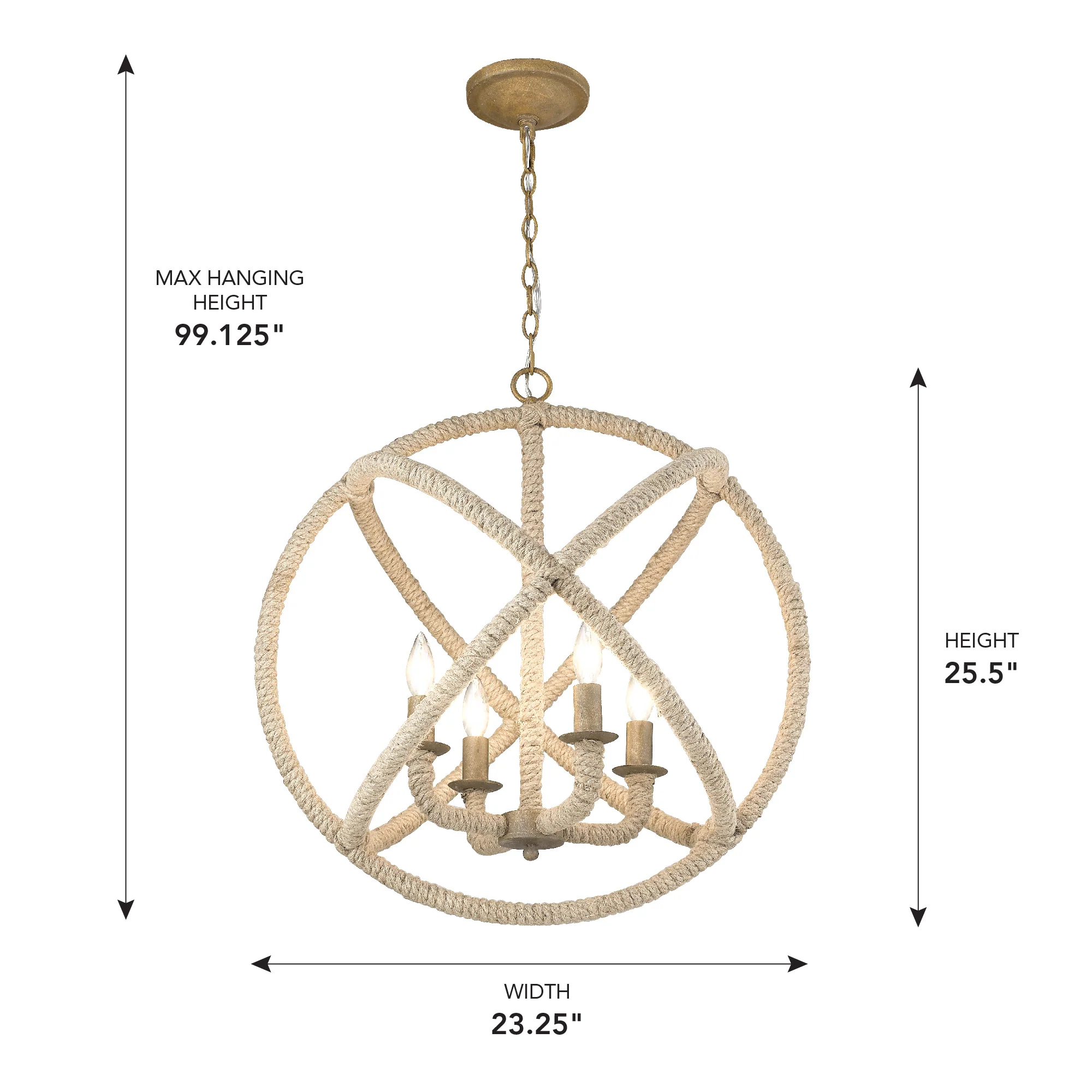 Marina 4-light Chandelier in Burnished Chestnut - Image 4