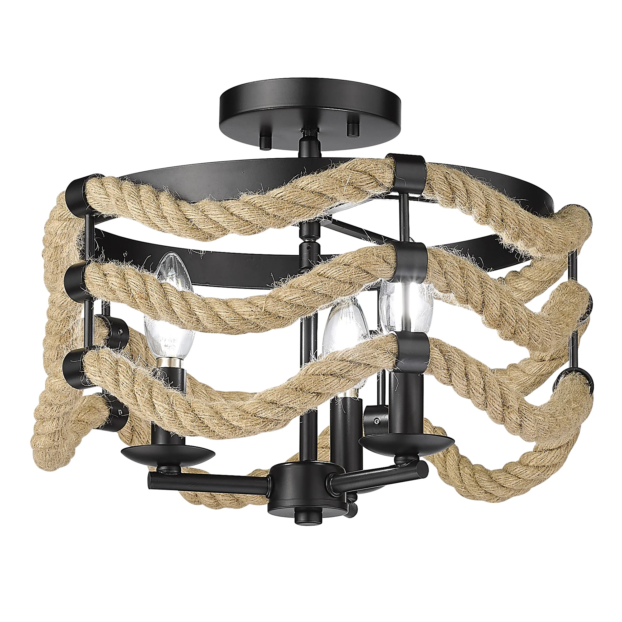 Marissa 3-light Semi-Flush Mount in Matte Black - Image 2
