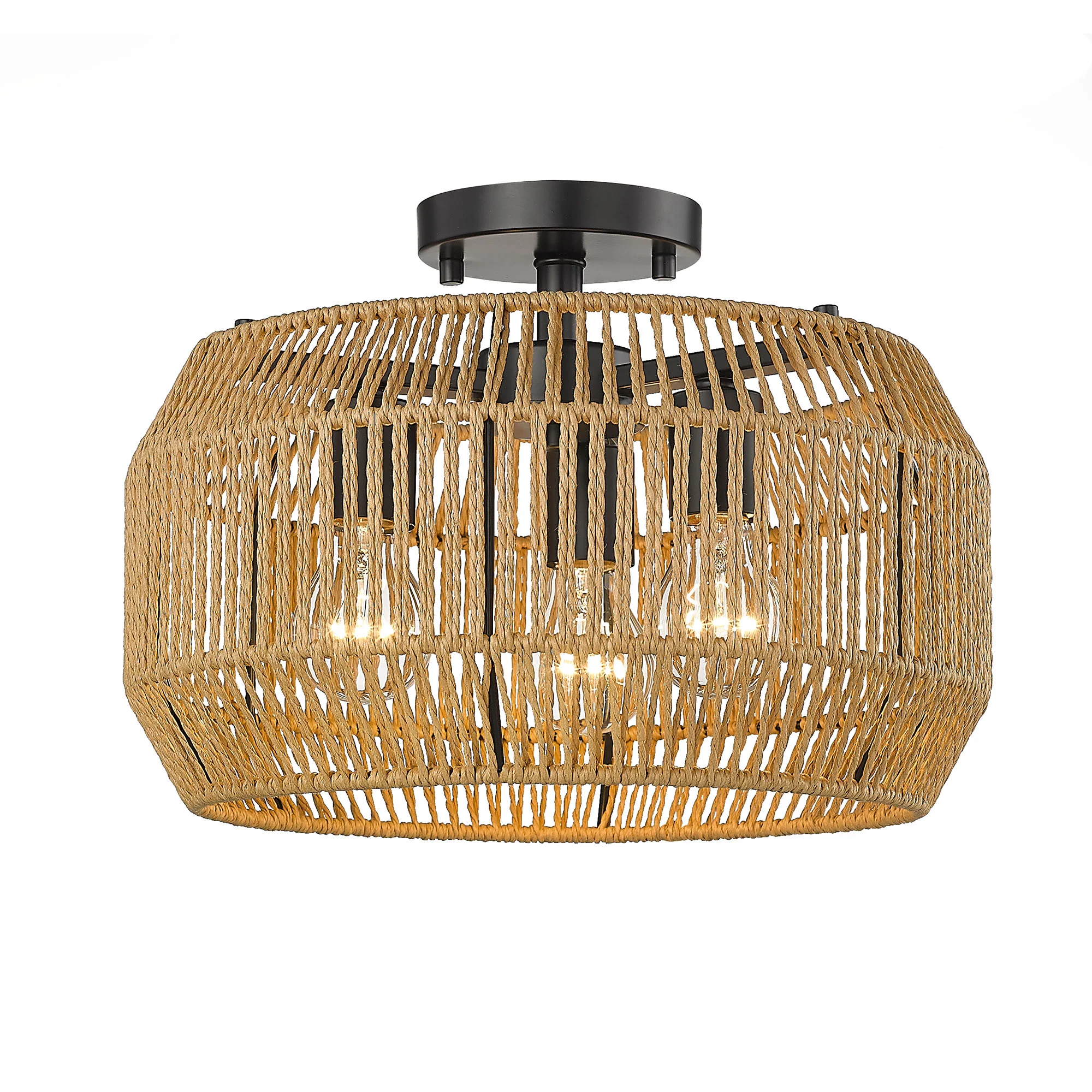 Marlee 3-light Semi-Flush Mount in Matte Black