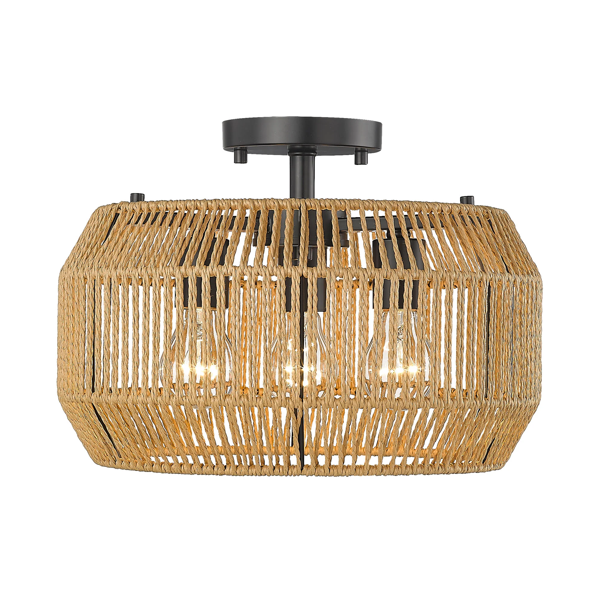 Marlee 3-light Semi-Flush Mount in Matte Black - Image 2