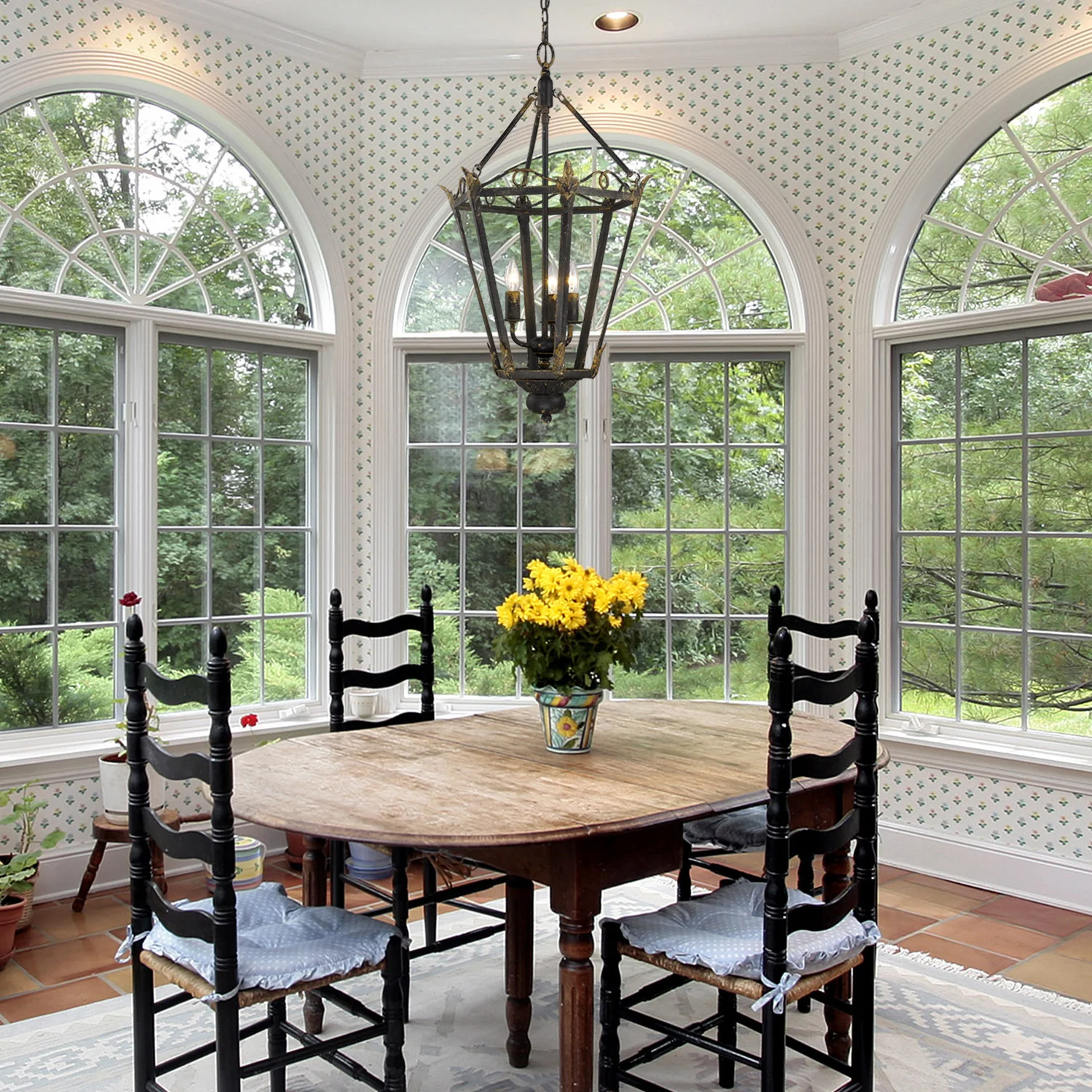 Matilda 3-light Pendant in Antique Black Iron - Image 4