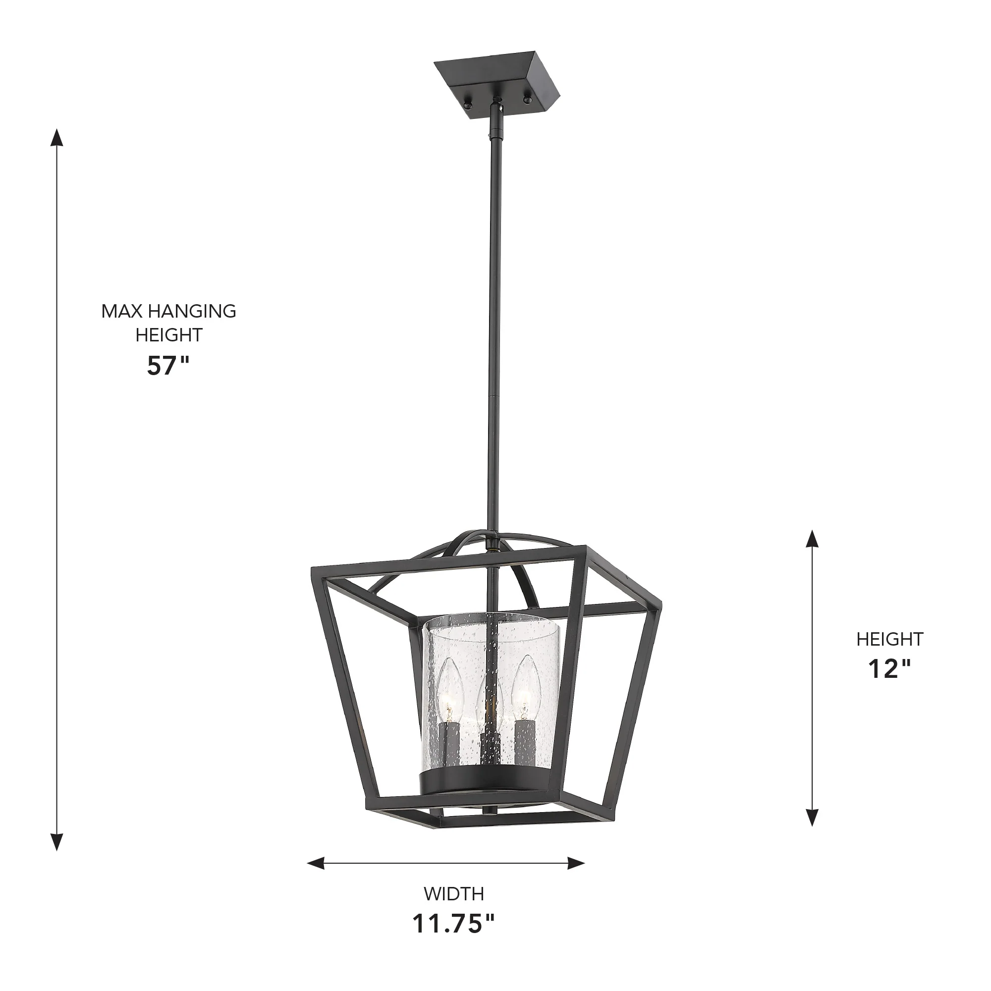 Mercer 3-light Chandelier in Matte Black - Image 3