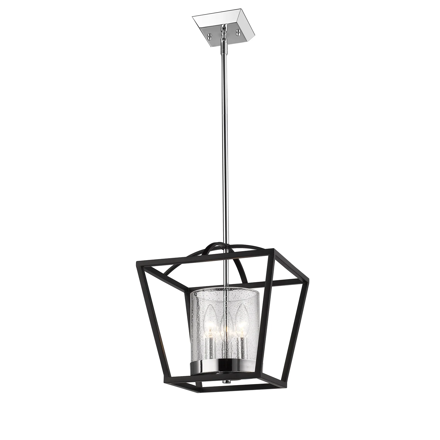 Mercer 3-light Semi-Flush Mount in Matte Black and Chrome Accents - Image 3