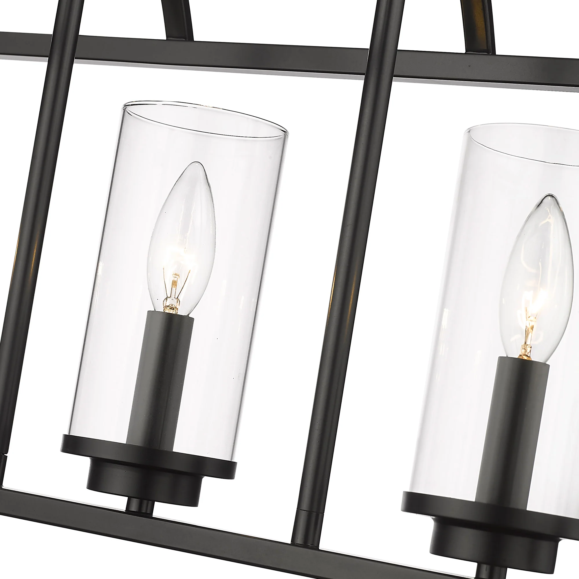 Mercer 5-light Island Light in Matte Black and Clear Glass - Image 4