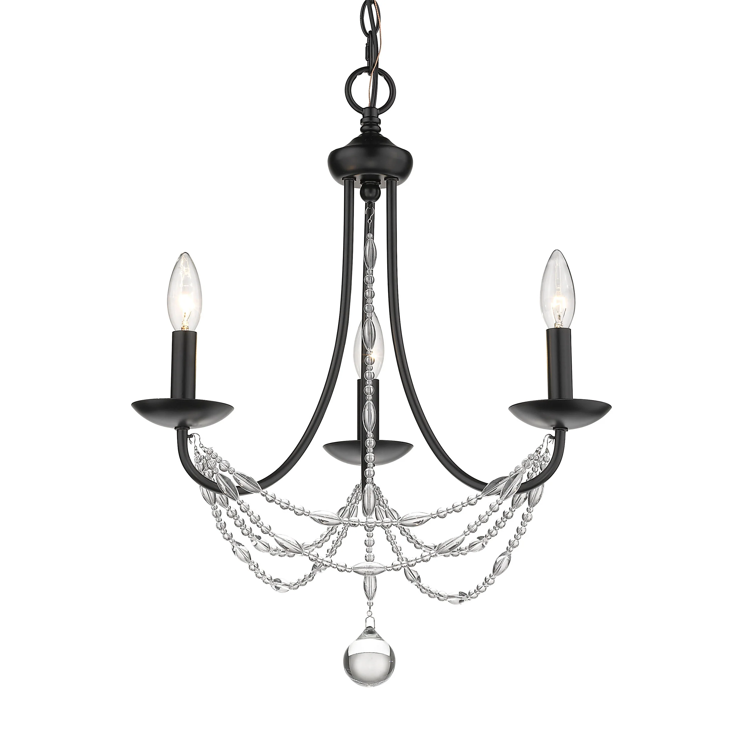 Mirabella 3-light Chandelier in Matte Black