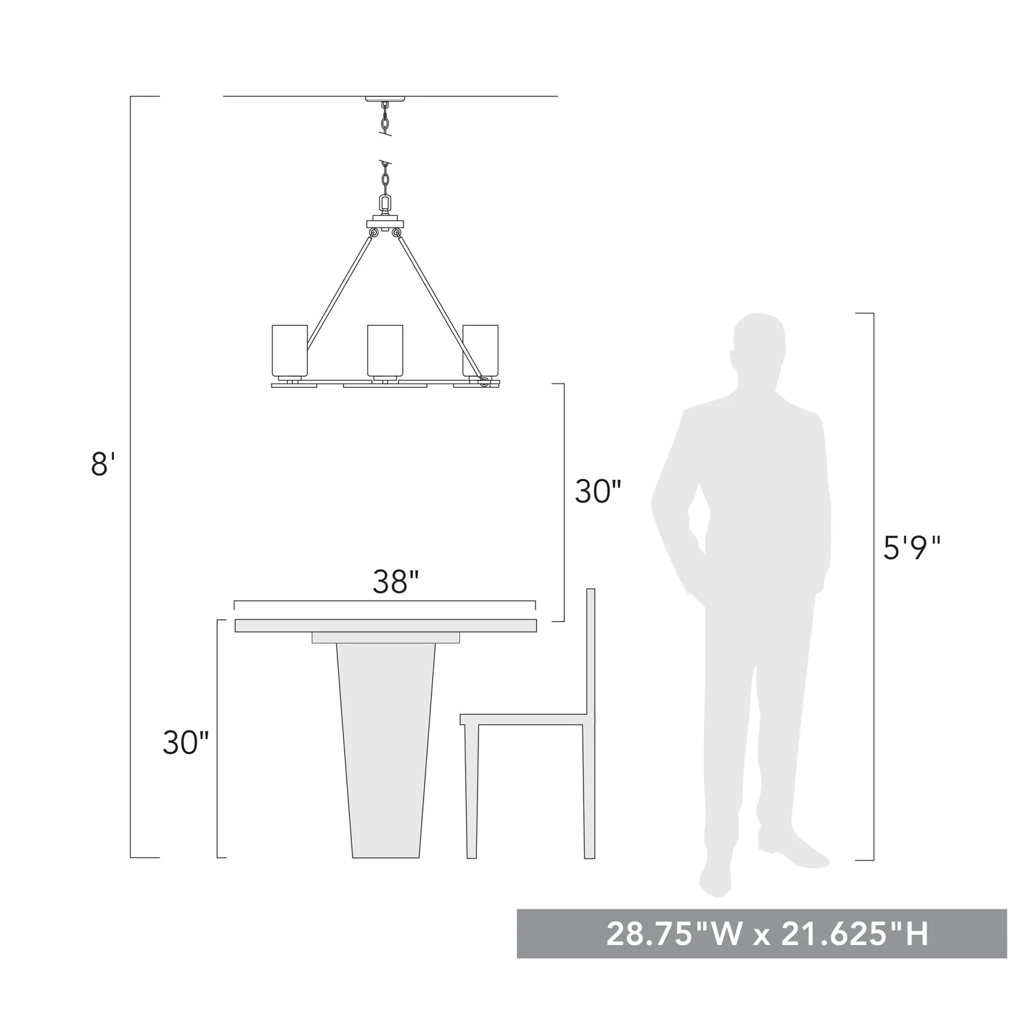 Monroe 6-light Chandelier in Matte Black - Image 6