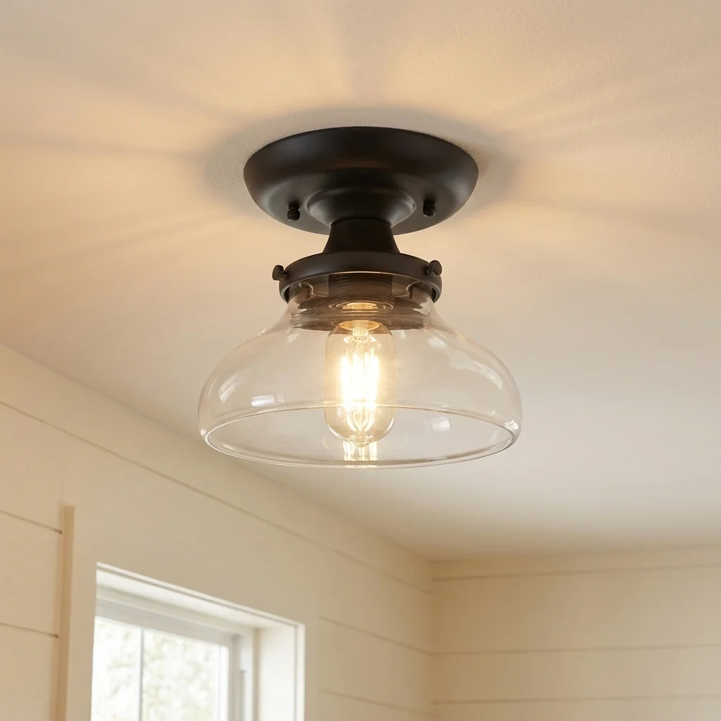 Nash 1-light Semi-Flush Mount in Matte Black - Image 4