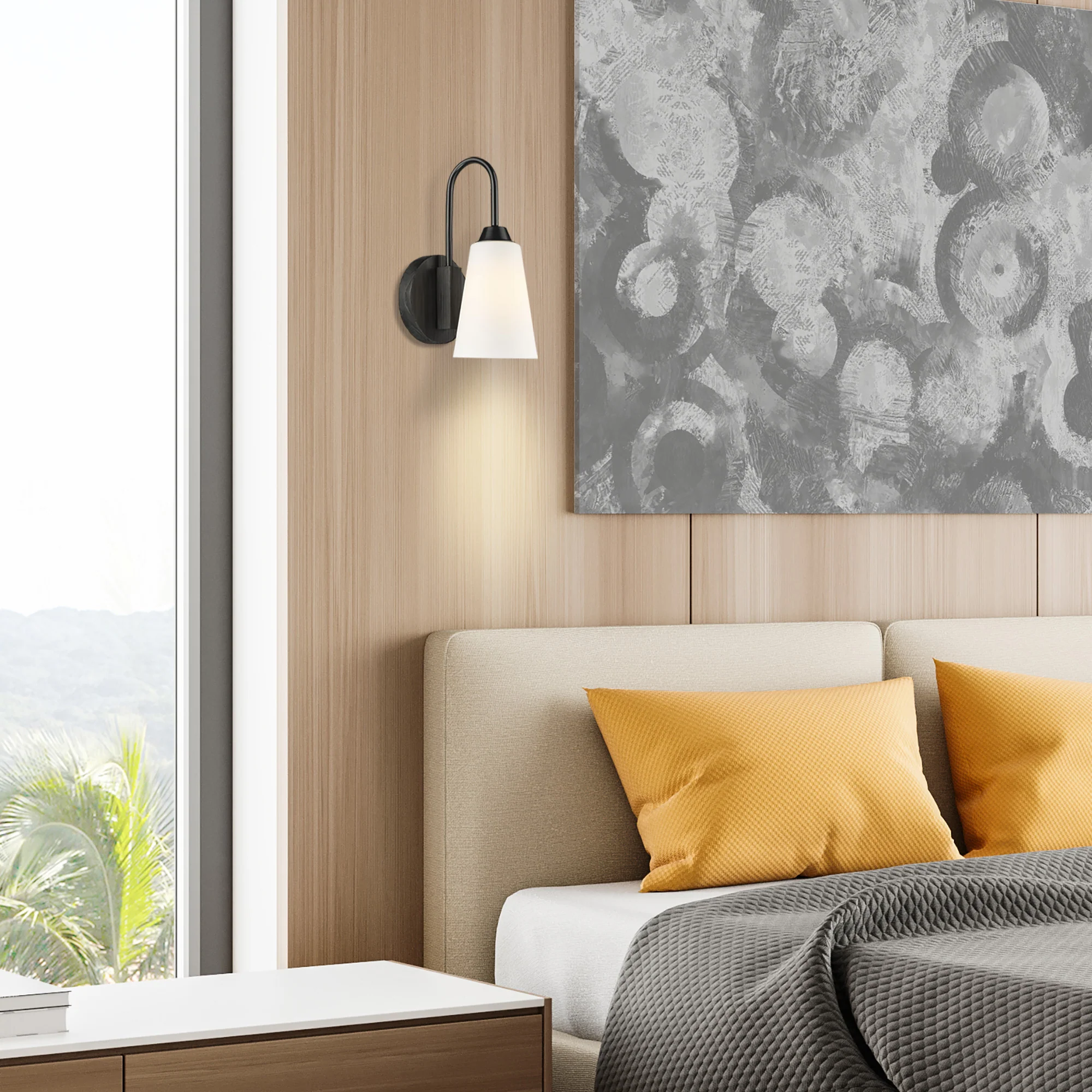 Neela 1-light Wall Sconce in Matte Black - Image 7