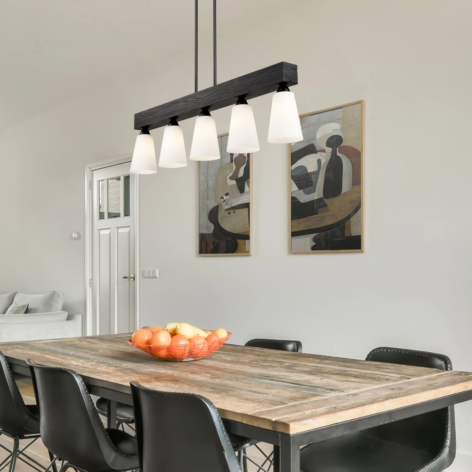 Neela 5-light Island Light in Matte Black - Image 6