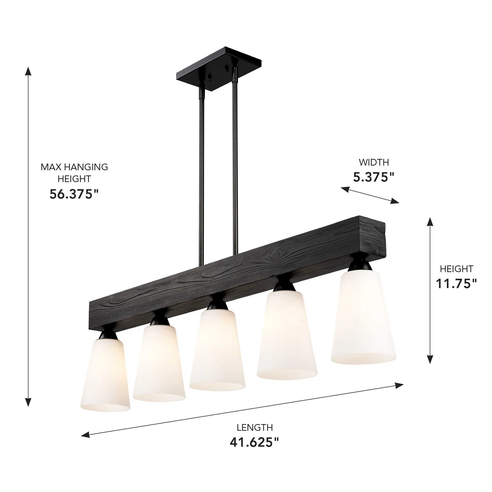 Neela 5-light Island Light in Matte Black - Image 8